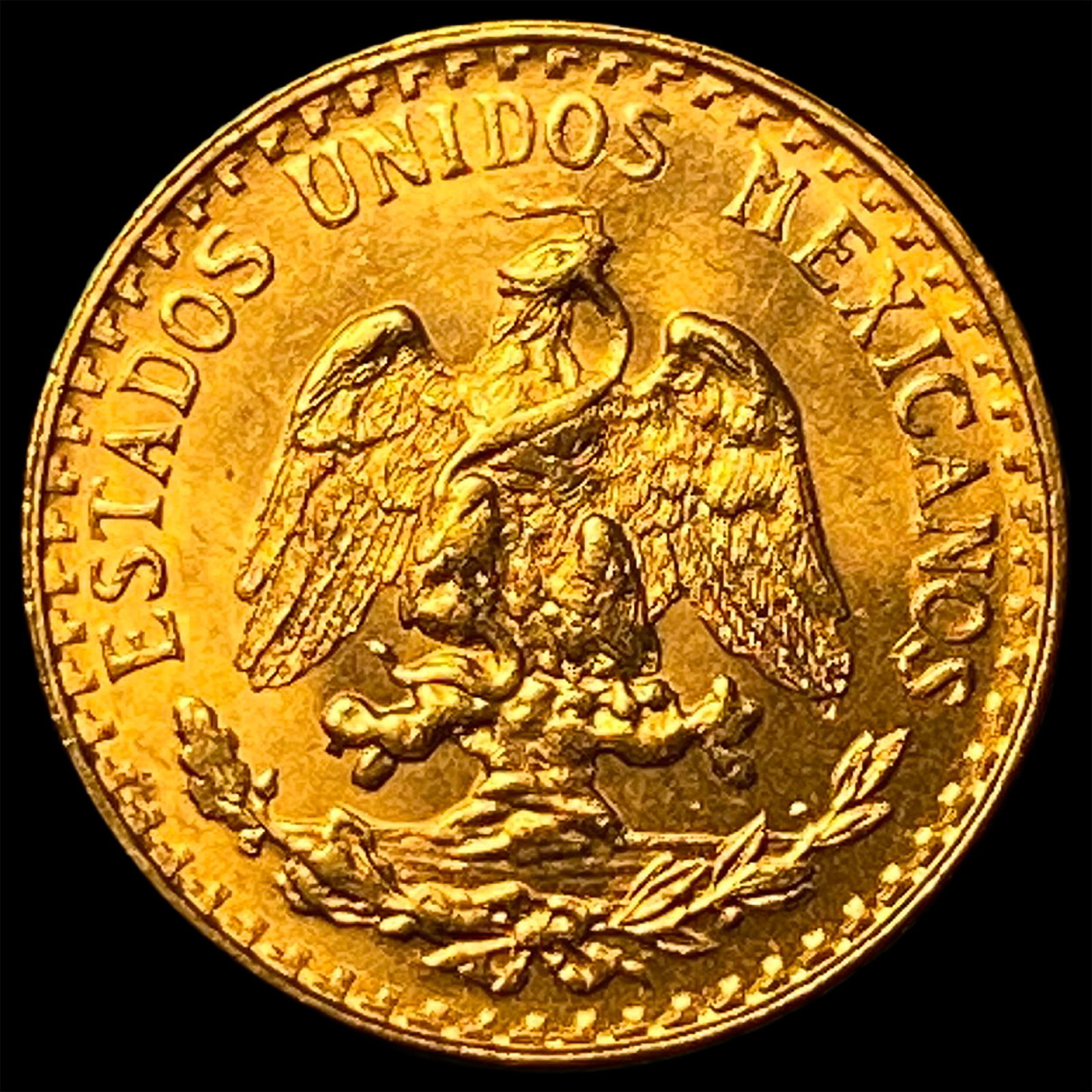 1945 Mexico Gold 2 Pesos GEM BU: 1945 Mexico Gold 2 Pesos GEM BU