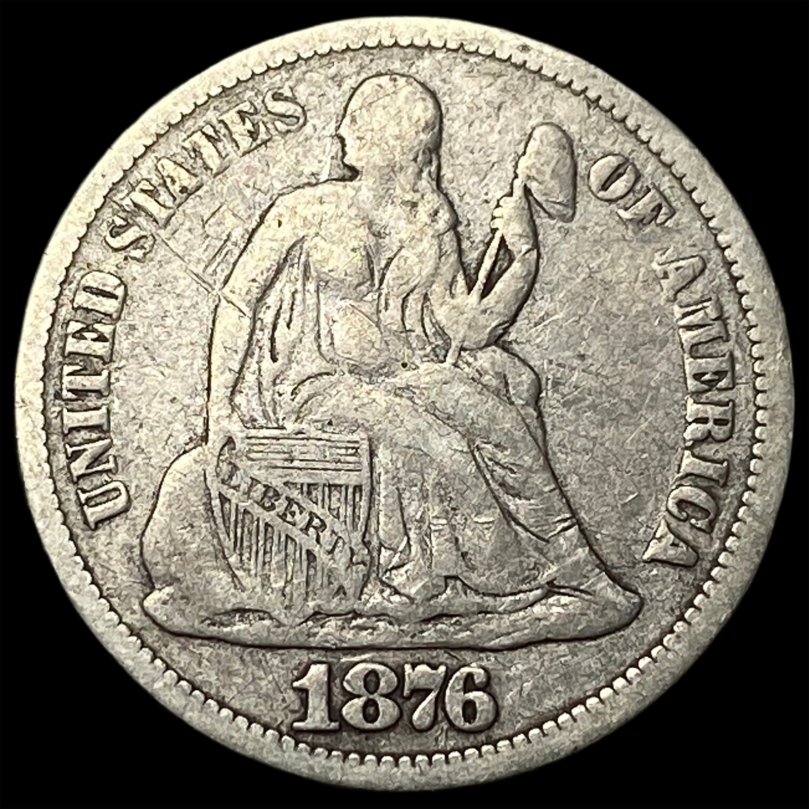 1876 Seated Liberty Dime LIGHTLY CIRCULATED (1 of 2)