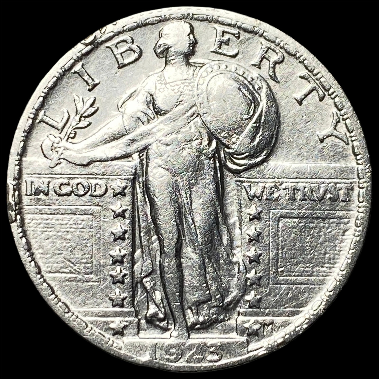 1923-S Silver Standing Liberty Quarter CHOICE AU: 1923-S Silver Standing Liberty Quarter CHOICE AU