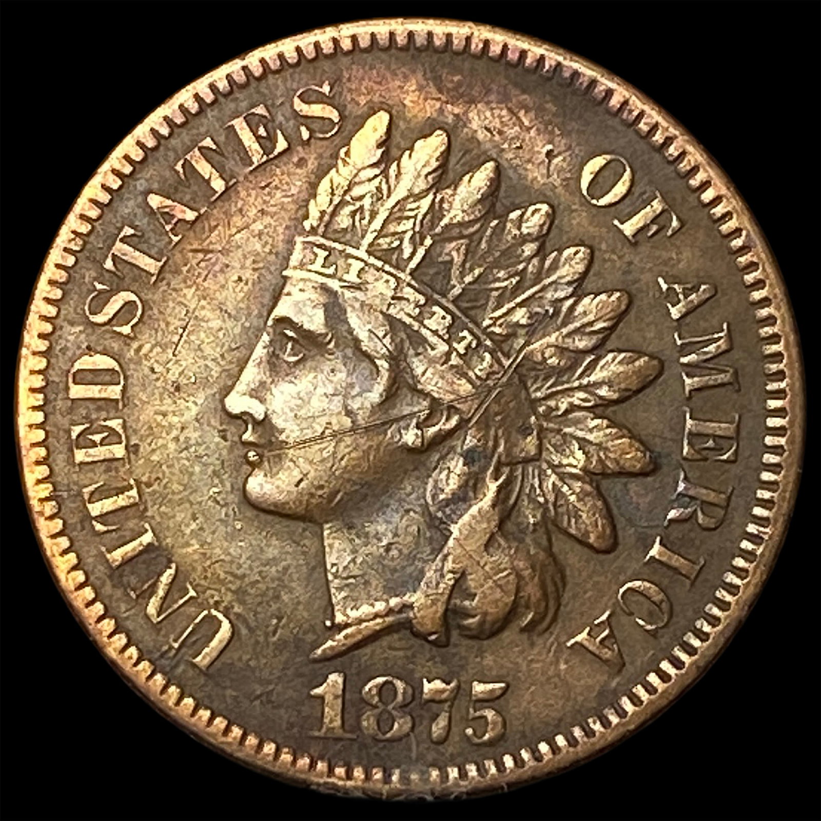 1875 Indian Head Cent NEARLY UNCIRCULATED (1 of 2)
