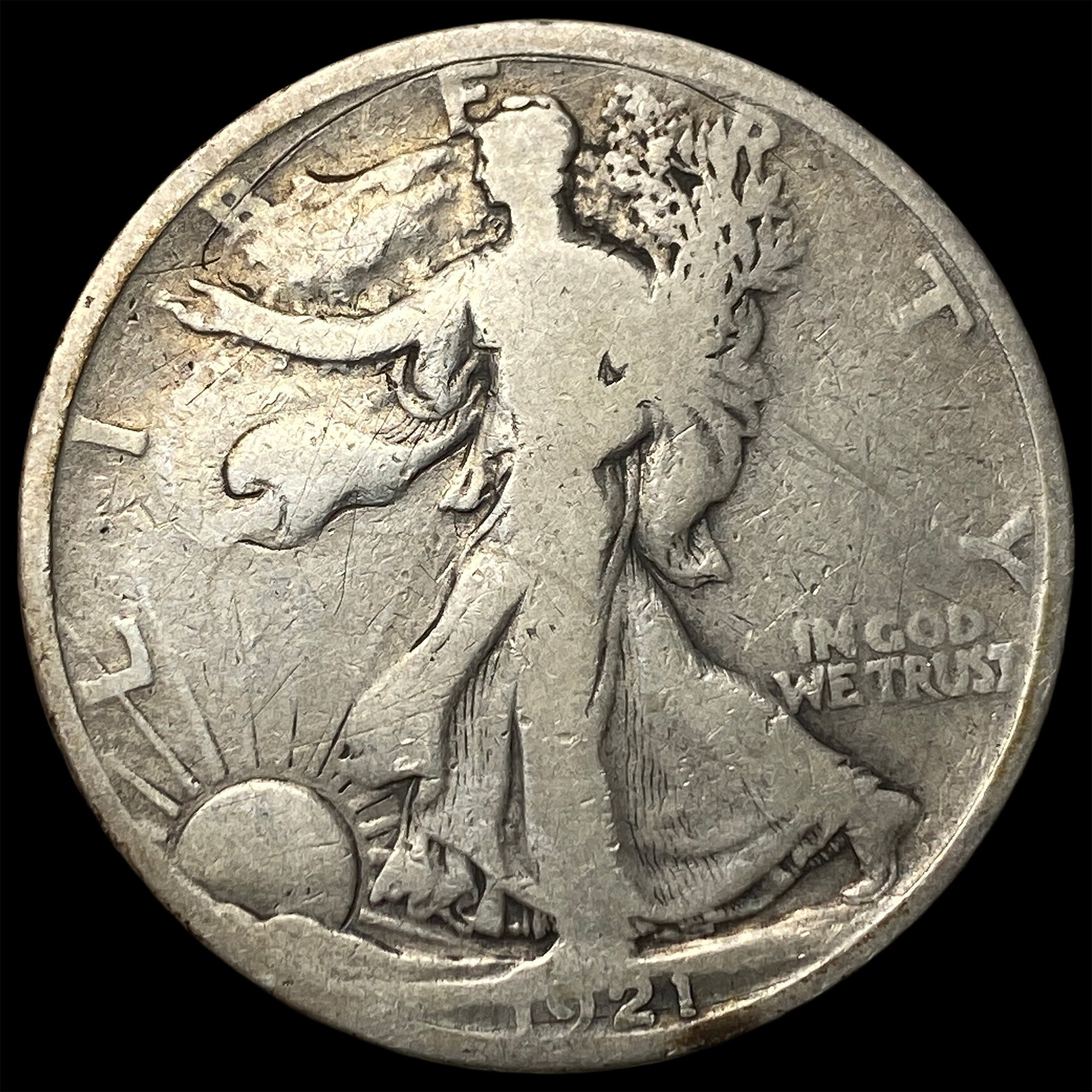 1921 Walking Liberty Half Dollar LIGHTLY CIRCULATED: 1921 Walking Liberty Half Dollar LIGHTLY CIRCULATED