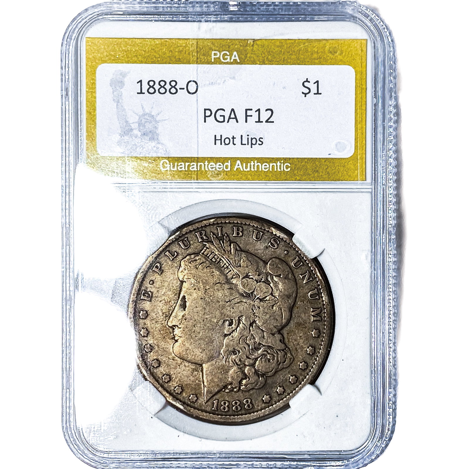 1888-O Morgan Silver Dollar PGA F12 Hot Lips: 1888-O Morgan Silver Dollar PGA F12 Hot Lips