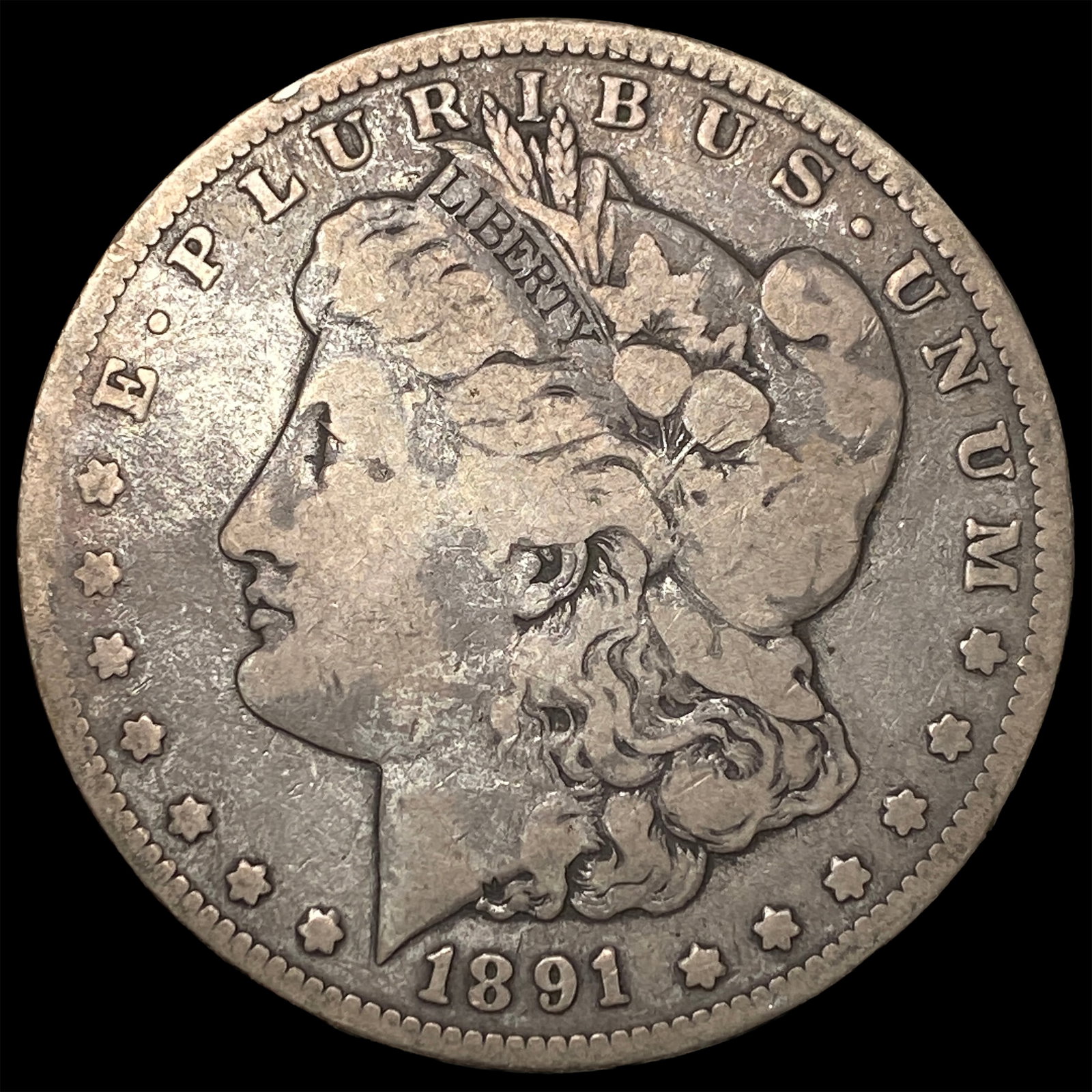 1891-CC Silver Morgan Dollar LIGHTLY CIRCULATED: 1891-CC Silver Morgan Dollar LIGHTLY CIRCULATED