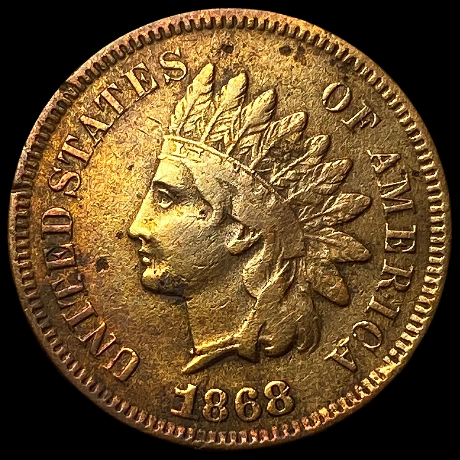 1868 Indian Head Cent CHOICE AU: 1868 Indian Head Cent CHOICE AU