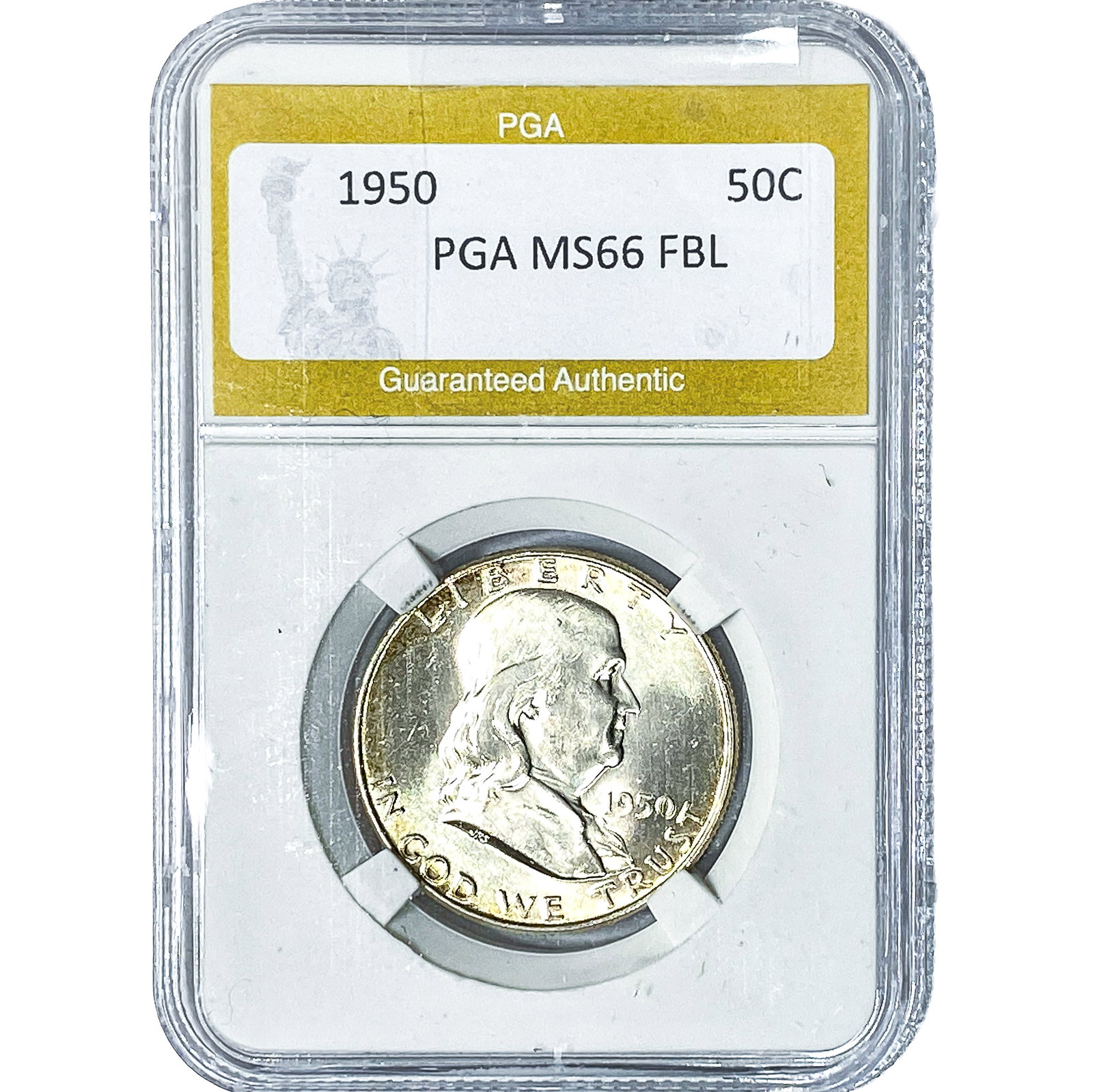 1950 Franklin Half Dollar PGA MS66FBL: 1950 Franklin Half Dollar PGA MS66FBL