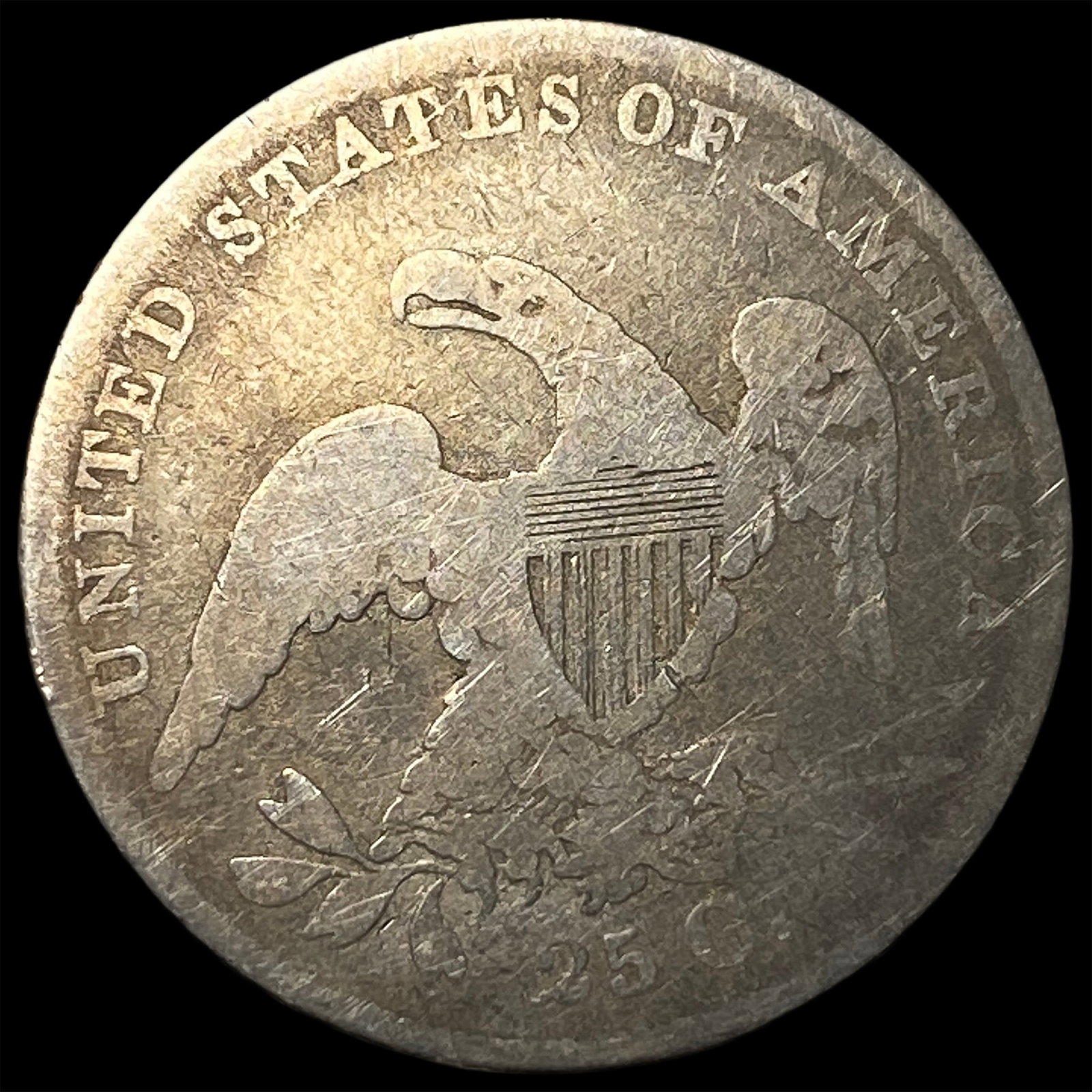 1837 Capped Bust Silver Quarter LIGHTLY CIRCULATED - 2