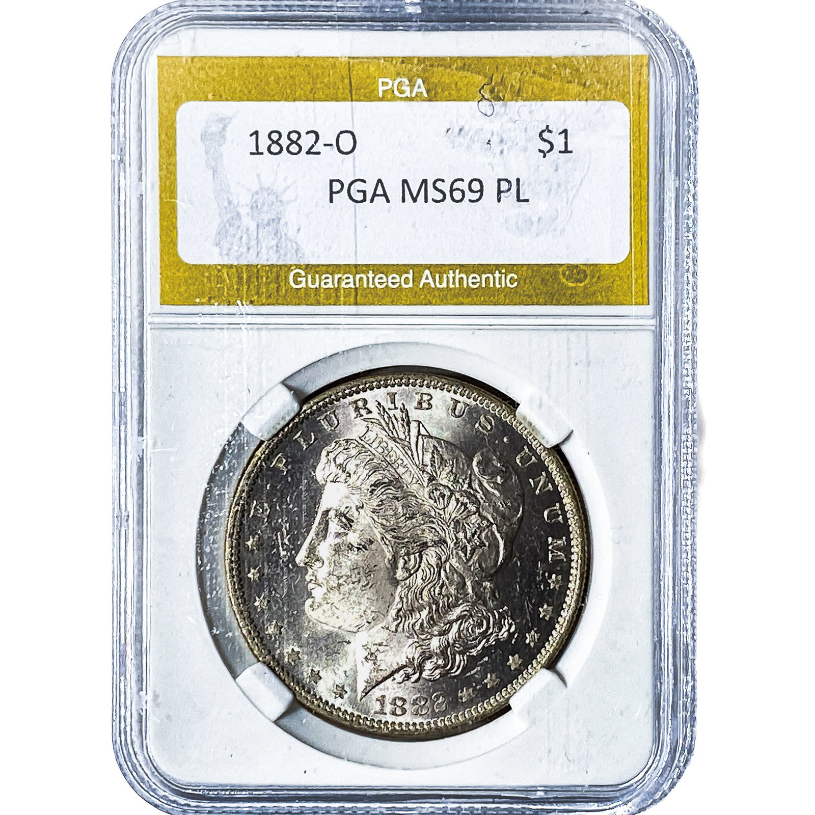 1882-O Morgan Silver Dollar PGA MS69PL: 1882-O Morgan Silver Dollar PGA MS69PL
