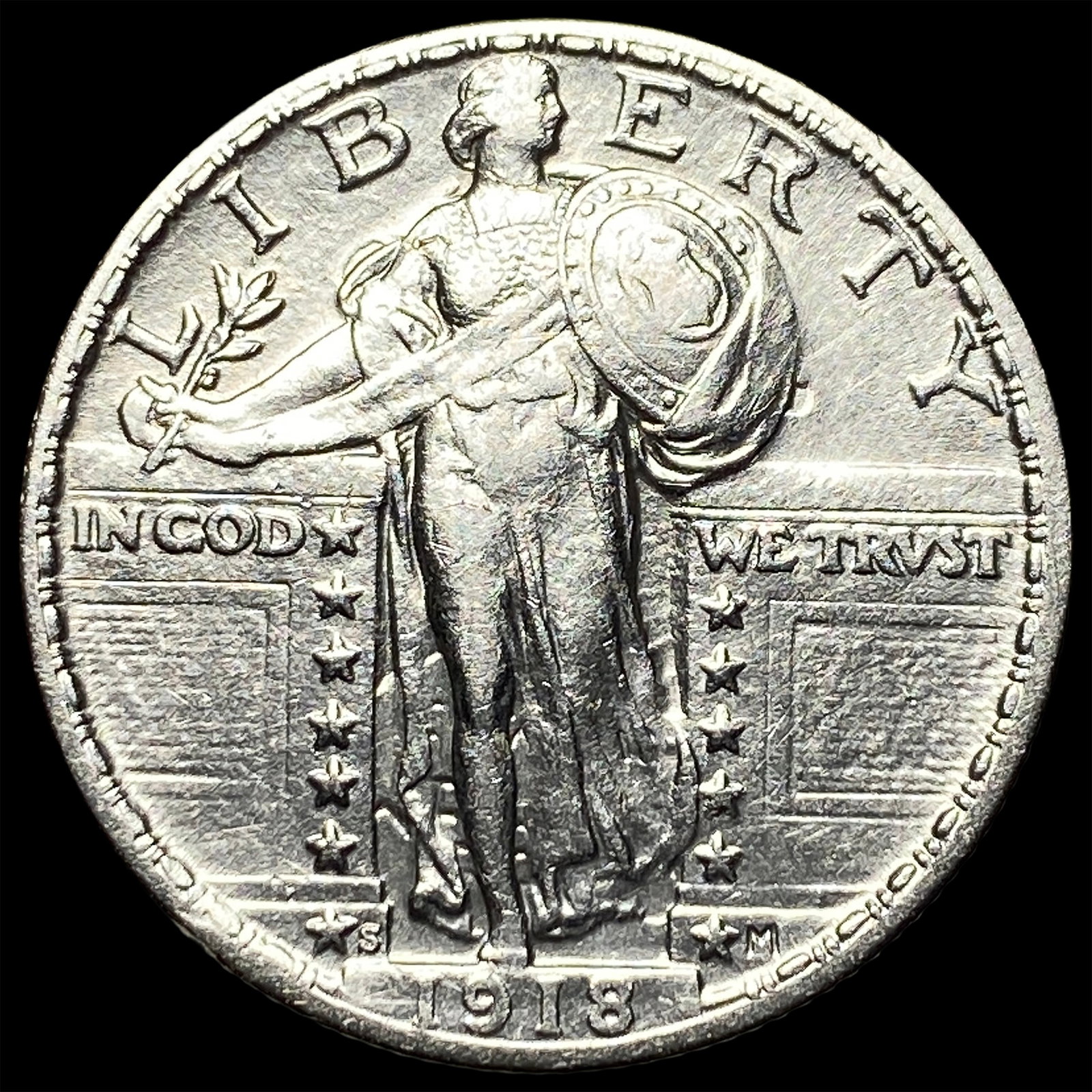 1918-S Silver Standing Liberty Quarter UNCIRCULATED: 1918-S Silver Standing Liberty Quarter UNCIRCULATED