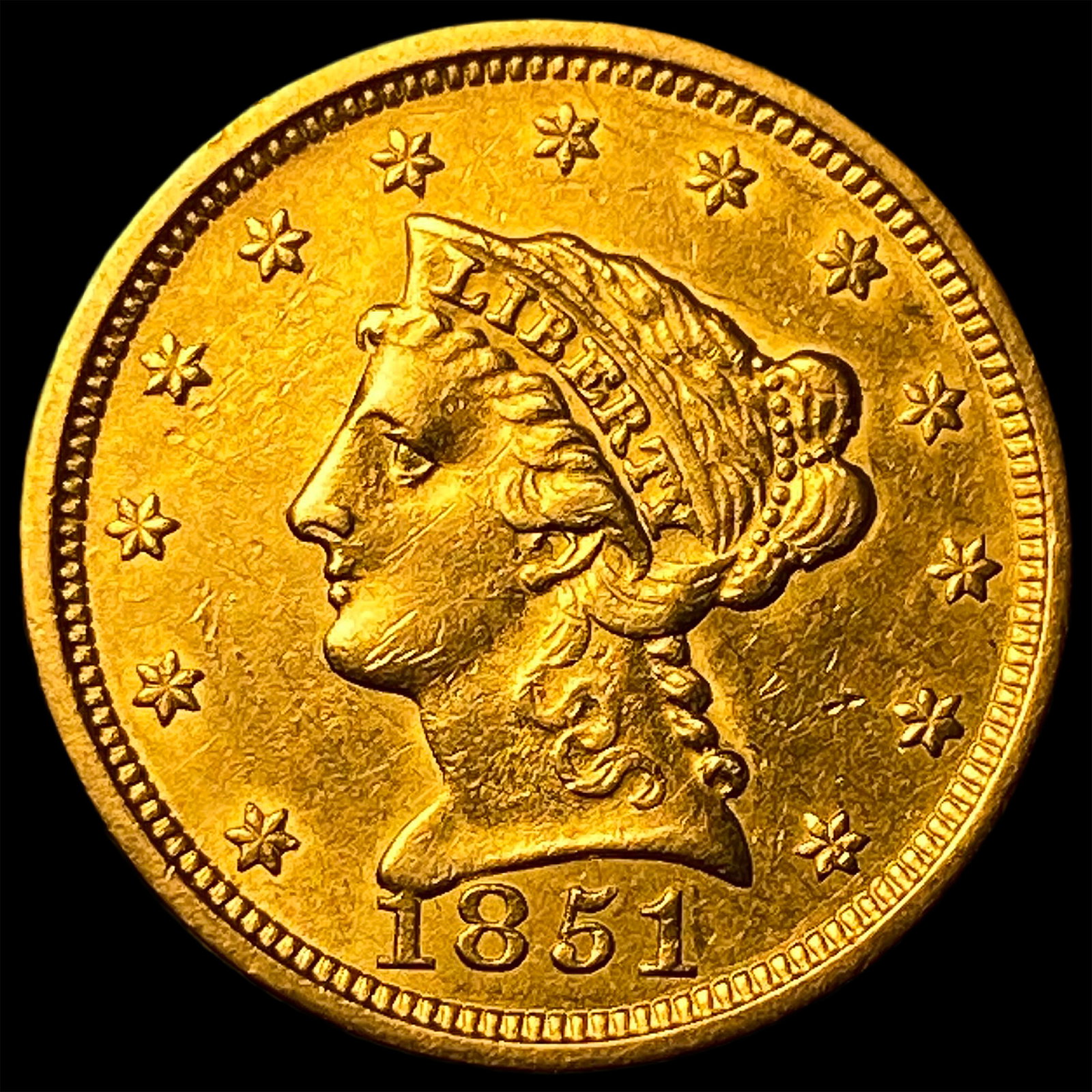 1851-O Gold $2.50 Liberty Head Quarter Eagle UNCIRCULATED: 1851-O Gold $2.50 Liberty Head Quarter Eagle UNCIRCULATED
