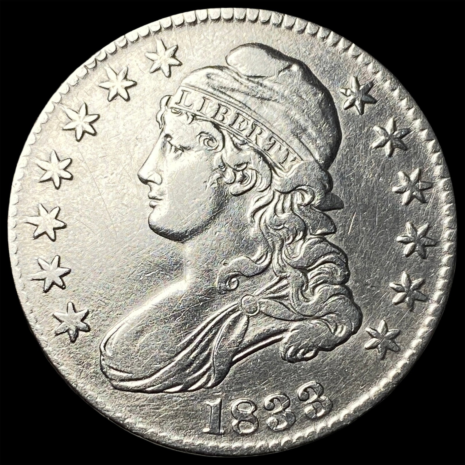 1833 Capped Bust Half Dollar CHOICE AU: 1833 Capped Bust Half Dollar CHOICE AU