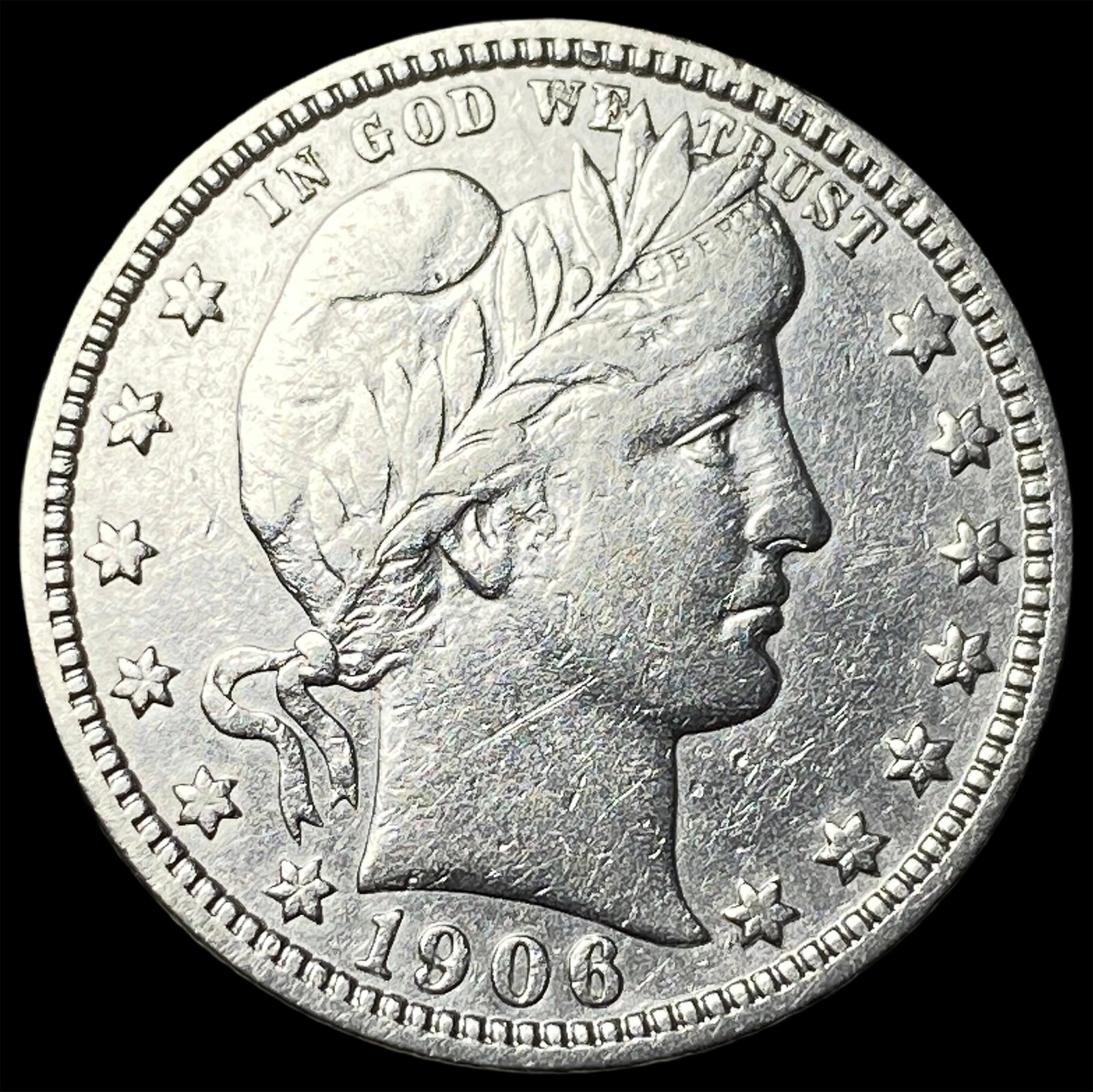 1906 Barber Silver Quarter CLOSELY UNCIRCULATED (1 of 2)