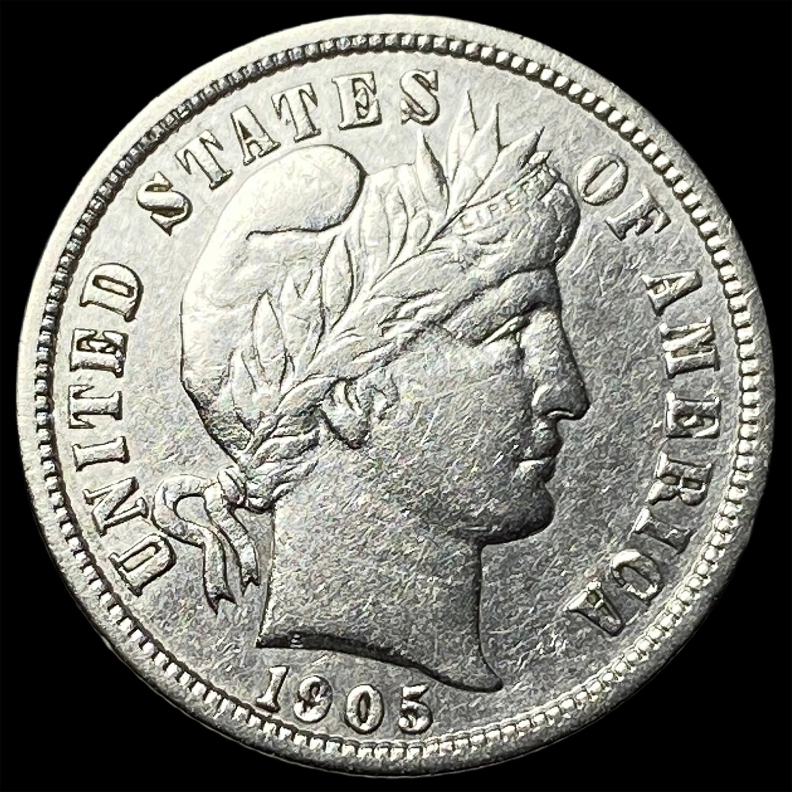 1905-S Silver Barber Dime CLOSELY UNCIRCULATED: 1905-S Silver Barber Dime CLOSELY UNCIRCULATED