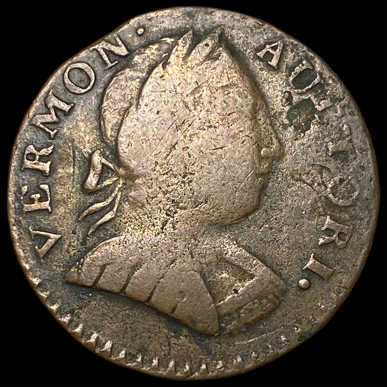 1787 Vermont Copper Coin. LIGHTLY CIRCULATED: 1787 Vermont Copper Coin. LIGHTLY CIRCULATED