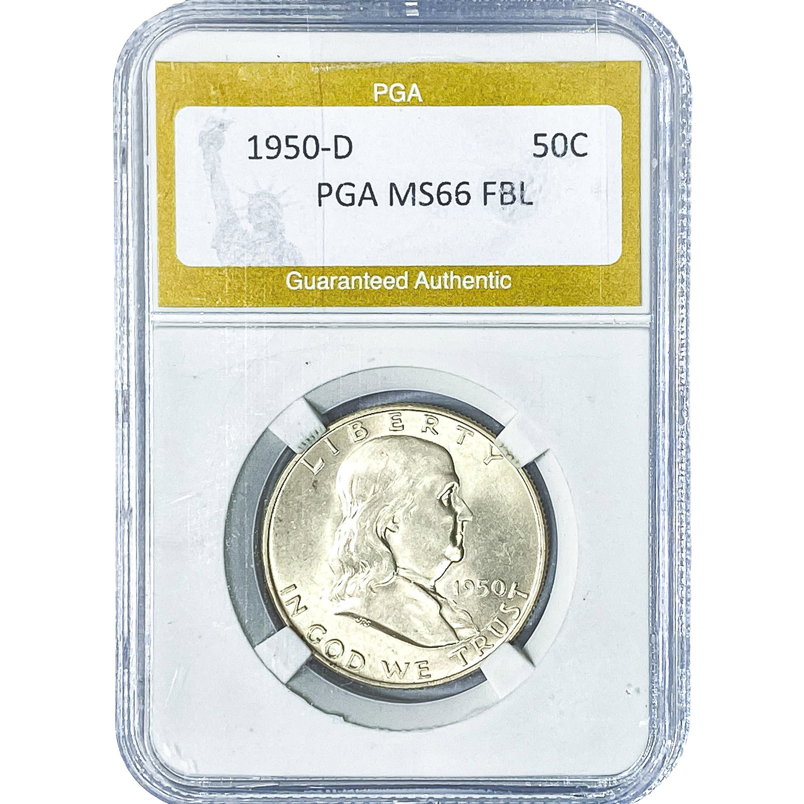 1950-D Franklin Half Dollar PGA MS66FBL (1 of 2)