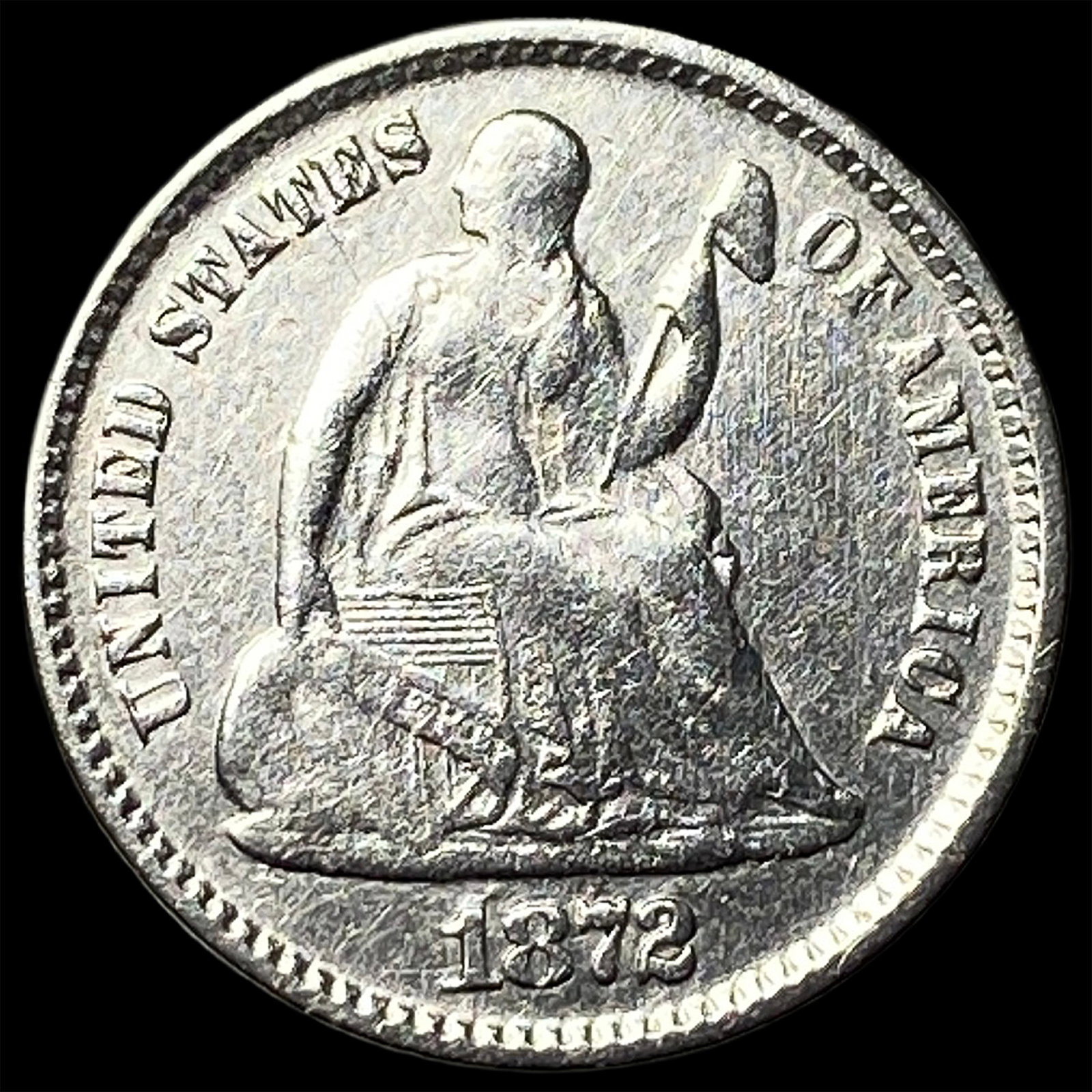 1872 Silver Half Dime CLOSELY UNCIRCULATED (1 of 2)