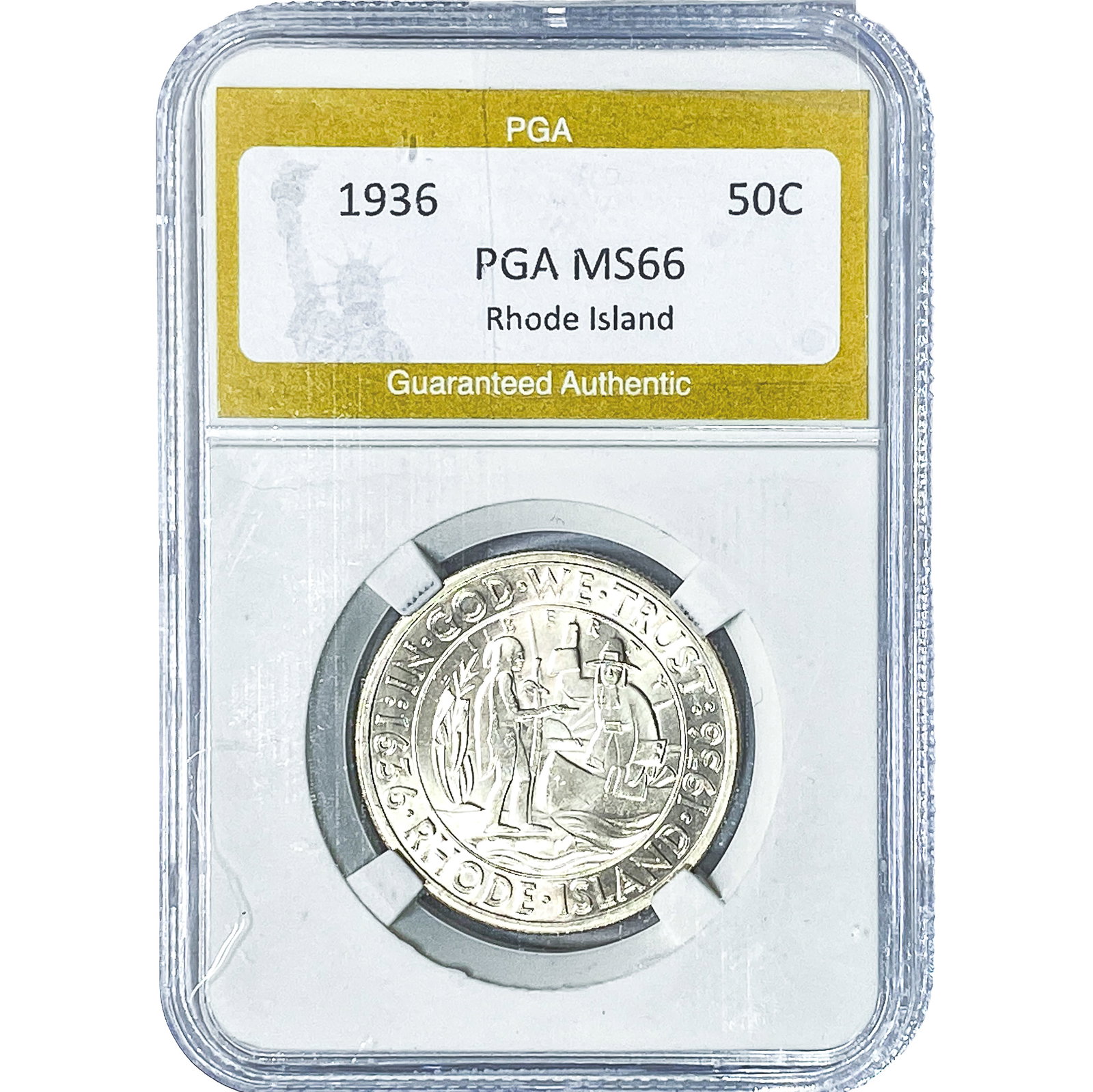 1936 Rhode Island Half Dollar PGA MS66: 1936 Rhode Island Half Dollar PGA MS66