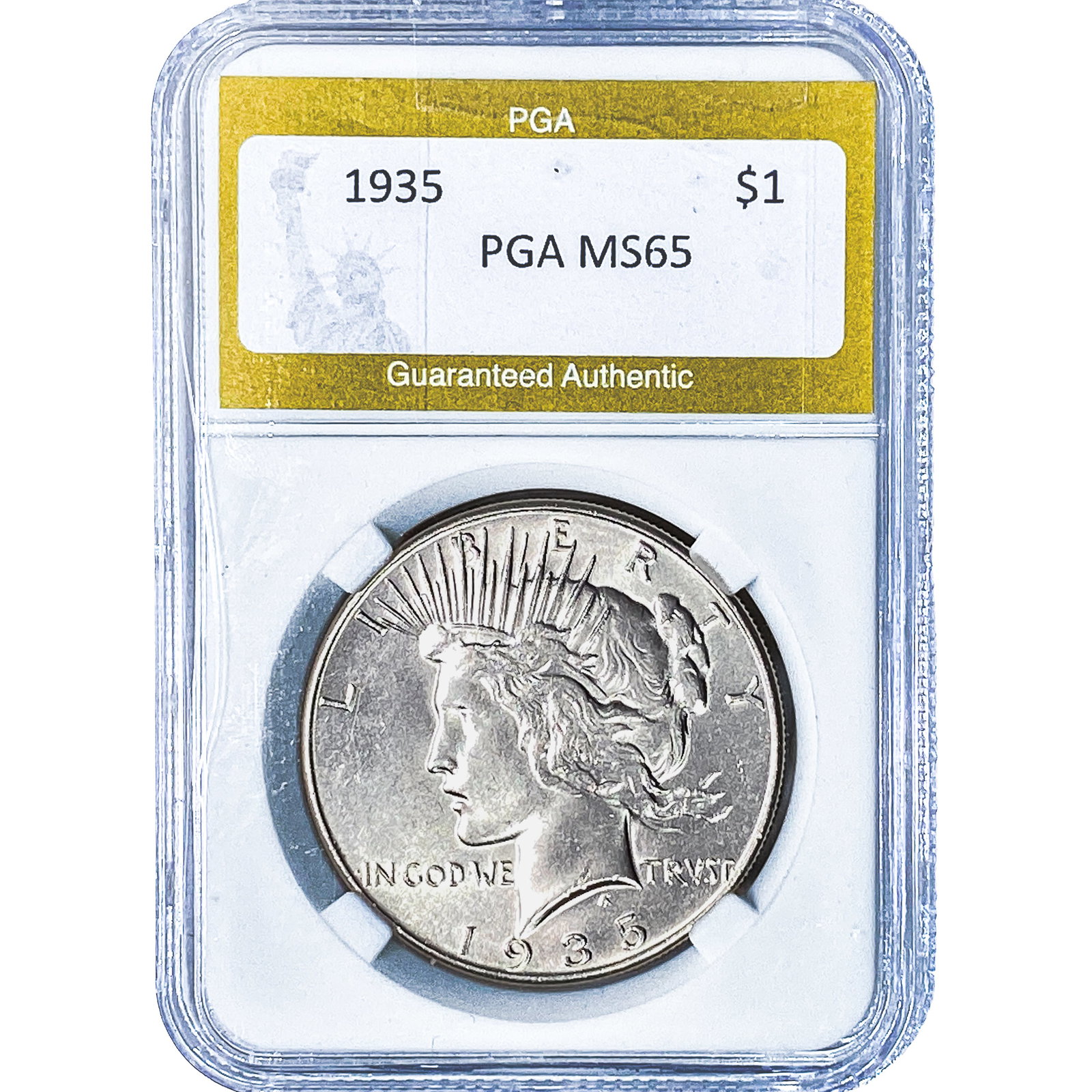 1935 Silver Peace Dollar PGA MS65: 1935 Silver Peace Dollar PGA MS65