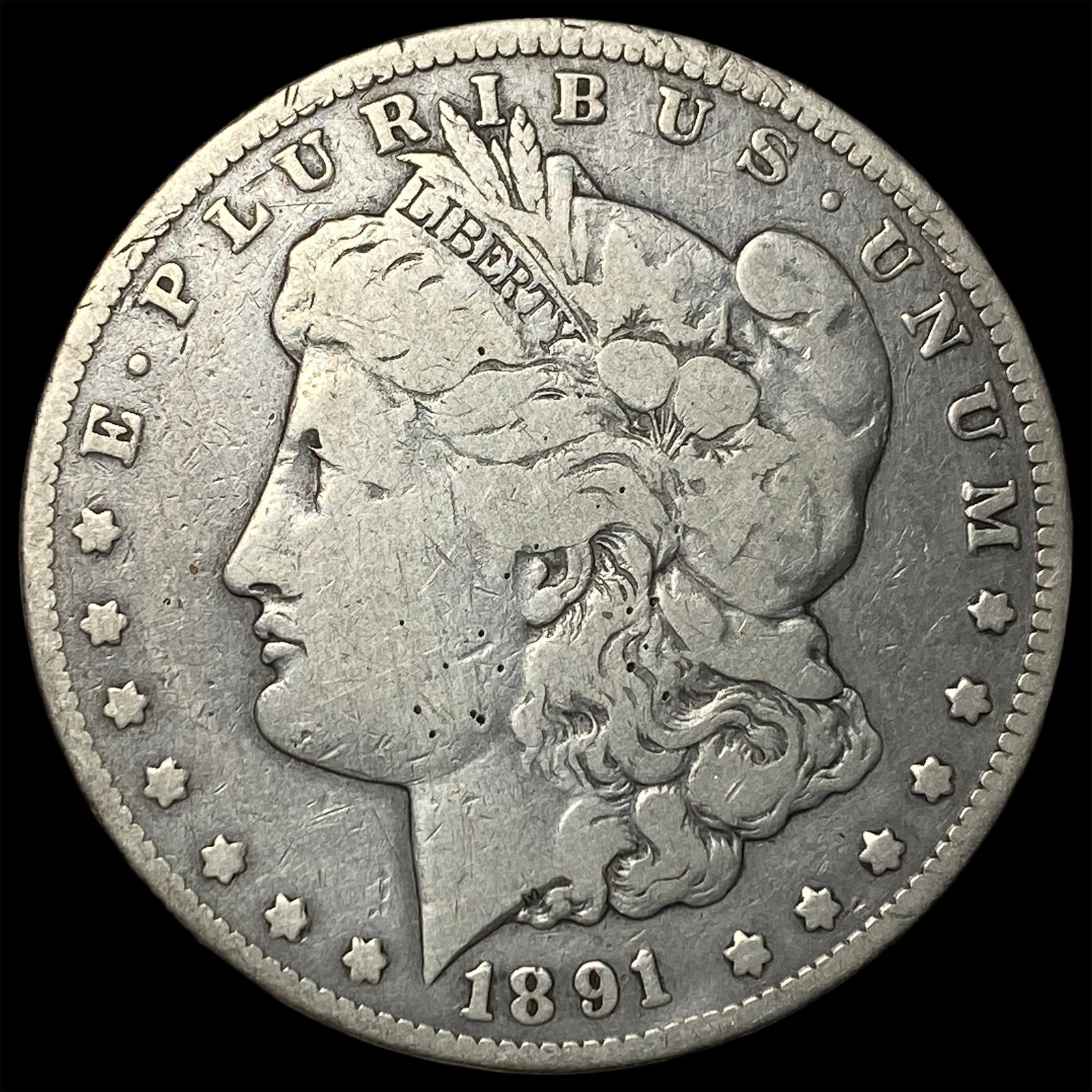 1891-CC Silver Morgan Dollar LIGHTLY CIRCULATED: 1891-CC Silver Morgan Dollar LIGHTLY CIRCULATED