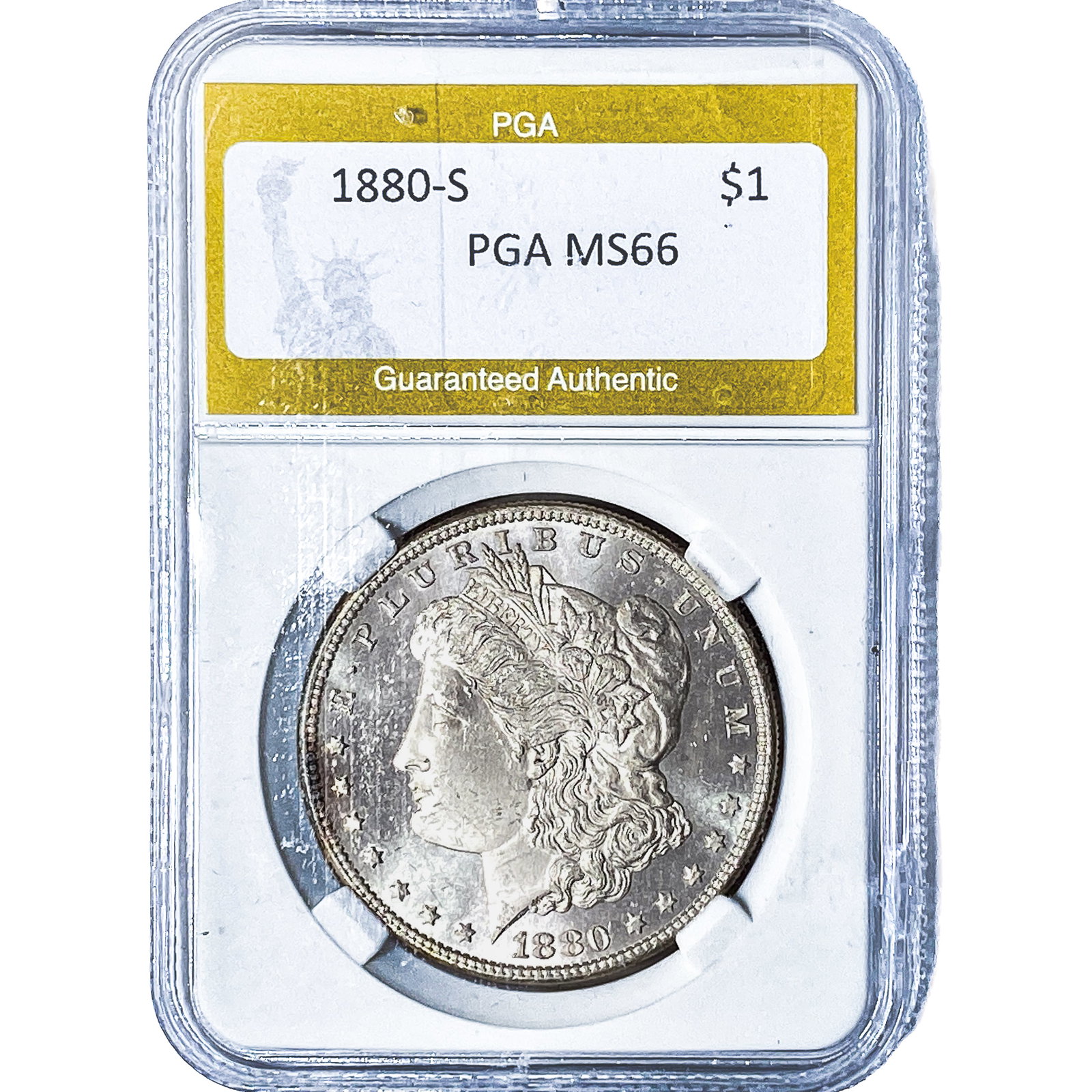1880-S Morgan Silver Dollar PGA MS66: 1880-S Morgan Silver Dollar PGA MS66