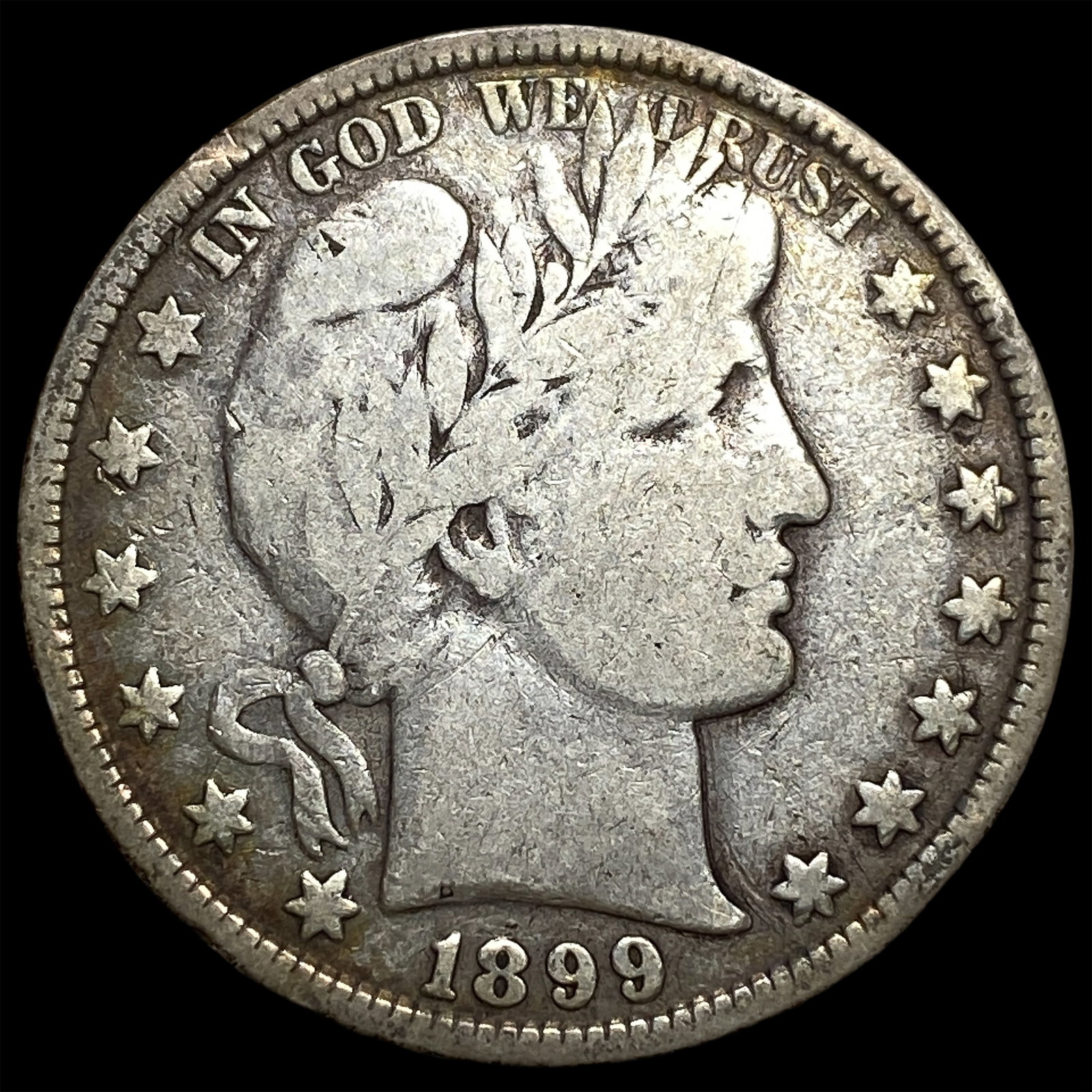 1899 Silver Half Dollar (Barber) NEARLY UNCIRCULATED: 1899 Silver Half Dollar (Barber) NEARLY UNCIRCULATED