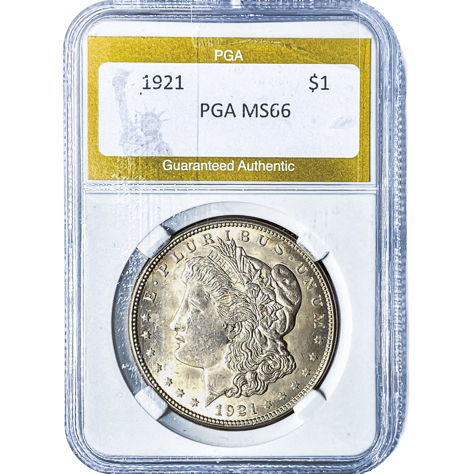 1921 Morgan Silver Dollar PGA MS66: 1921 Morgan Silver Dollar PGA MS66