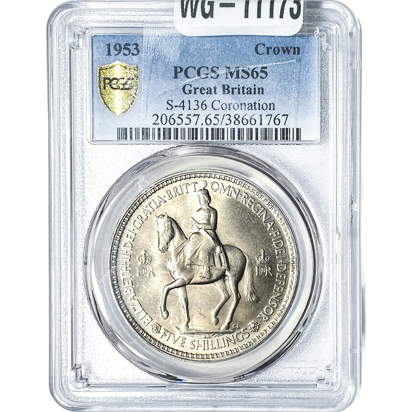 1953 Great Britain 1 Crown S-4136 Coronation PCGS MS65: 1953 Great Britain 1 Crown S-4136 Coronation PCGS MS65