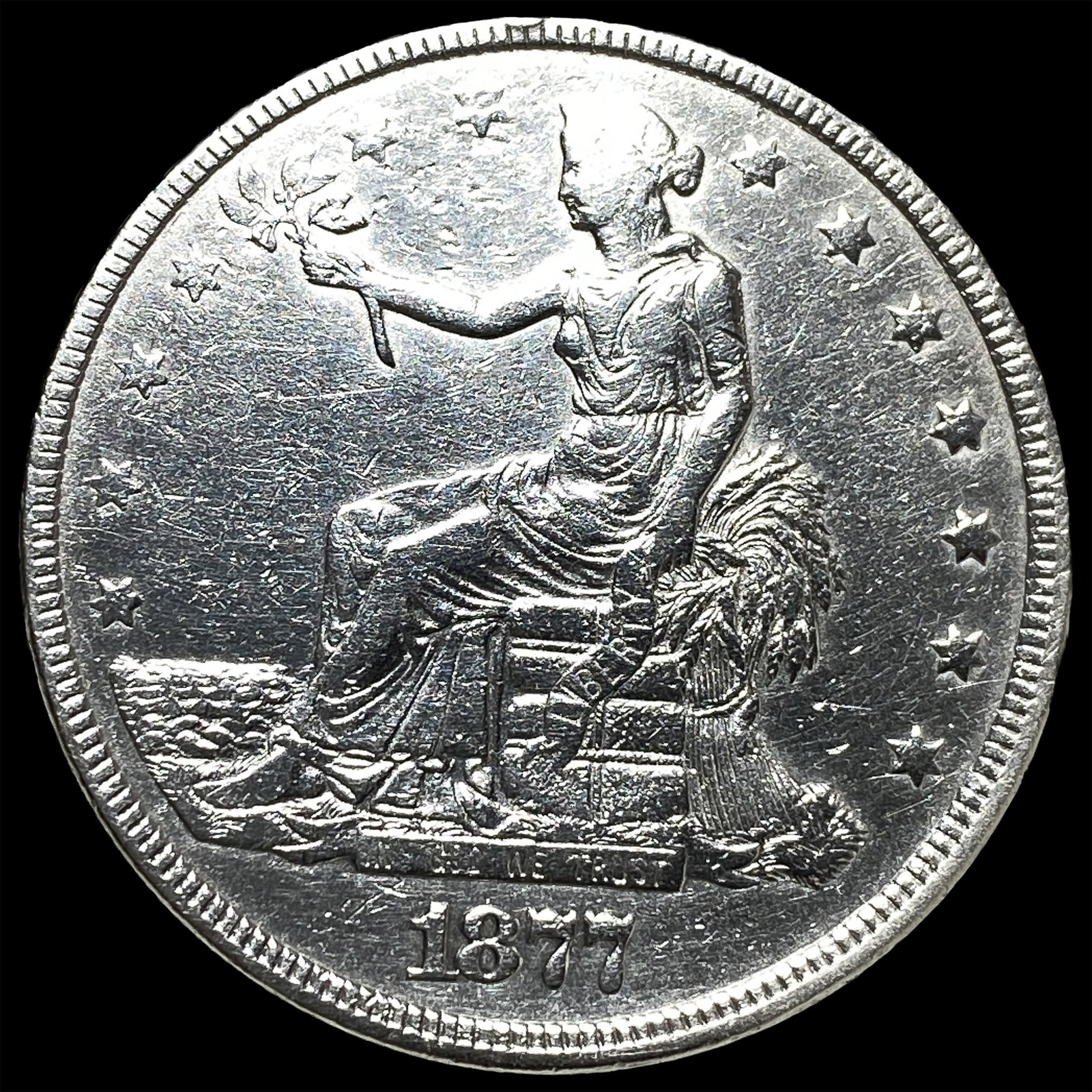 1877 Silver Trade Dollar CHOICE AU: 1877 Silver Trade Dollar CHOICE AU