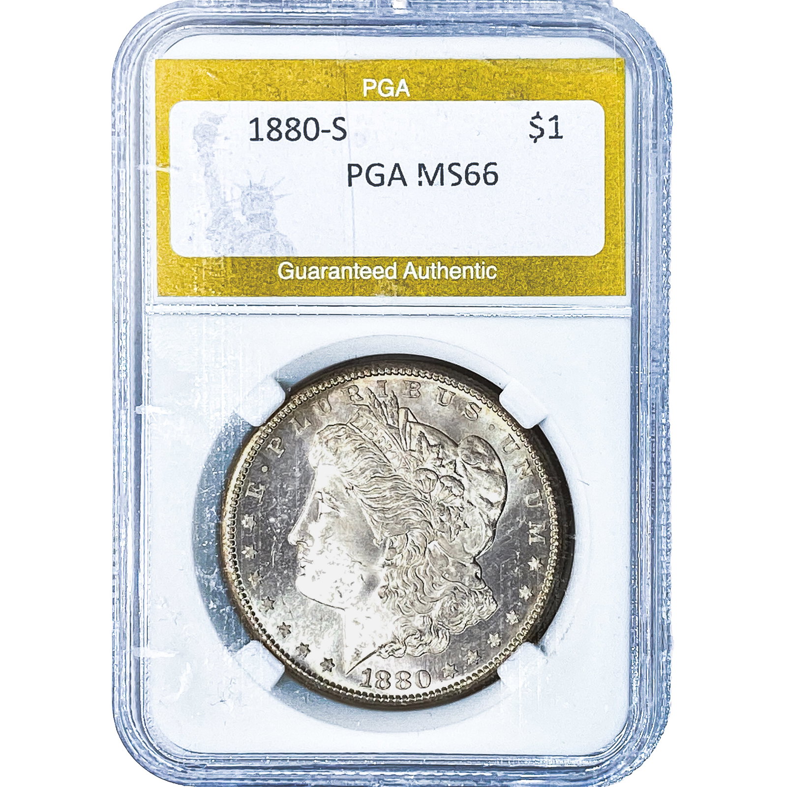 1880-S Morgan Silver Dollar PGA MS66: 1880-S Morgan Silver Dollar PGA MS66