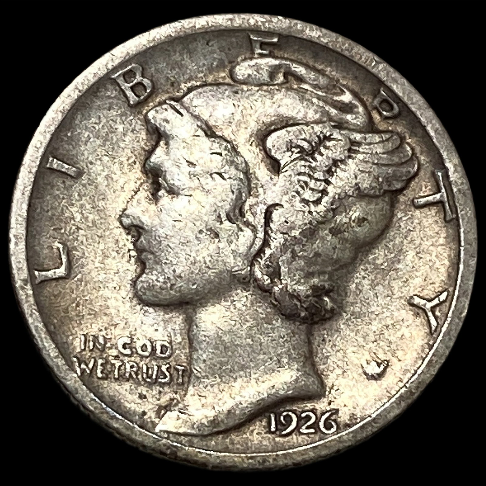1926-S Silver Mercury Dime LIGHTLY CIRCULATED: 1926-S Silver Mercury Dime LIGHTLY CIRCULATED