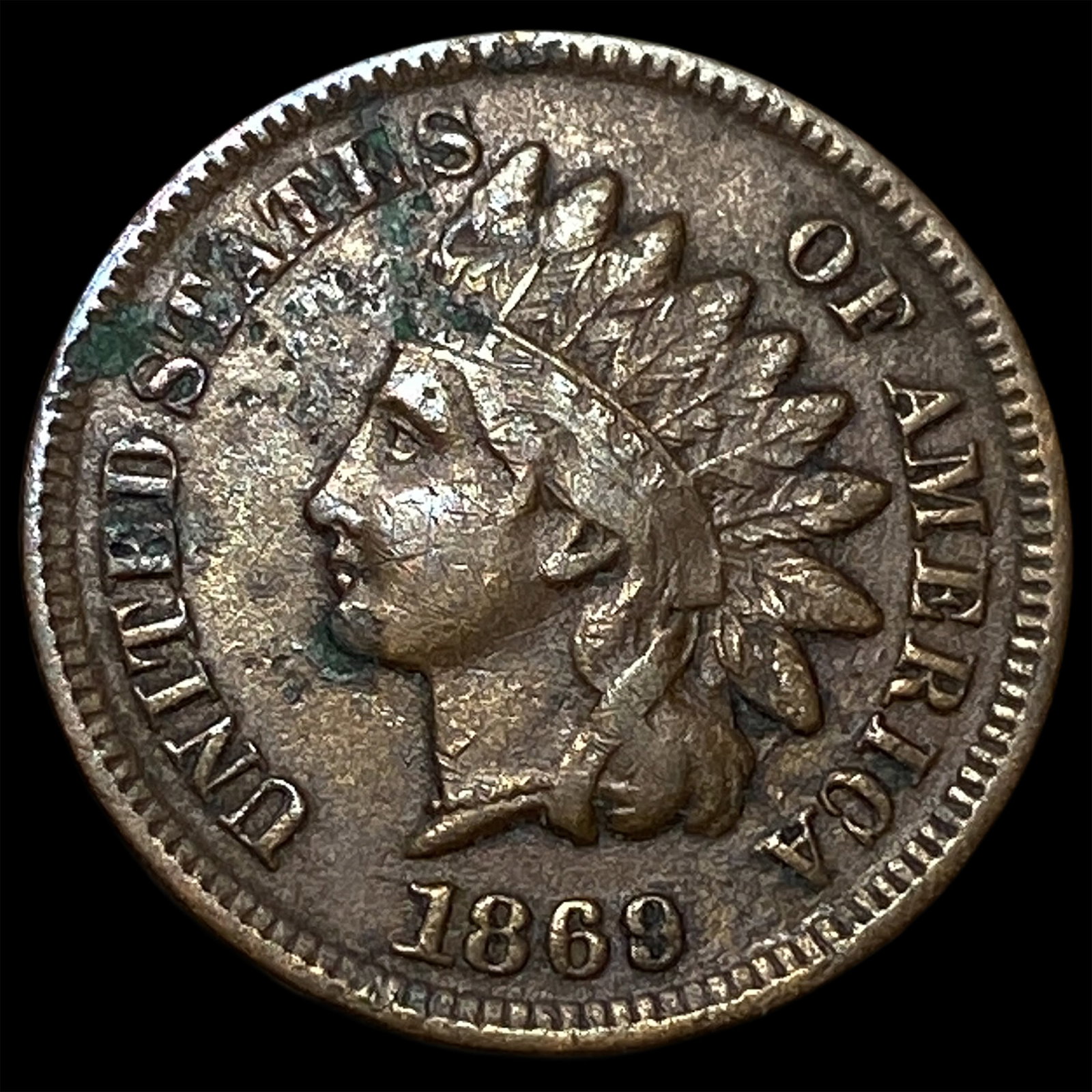 1869 Indian Head Cent CLOSELY UNCIRCULATED: 1869 Indian Head Cent CLOSELY UNCIRCULATED