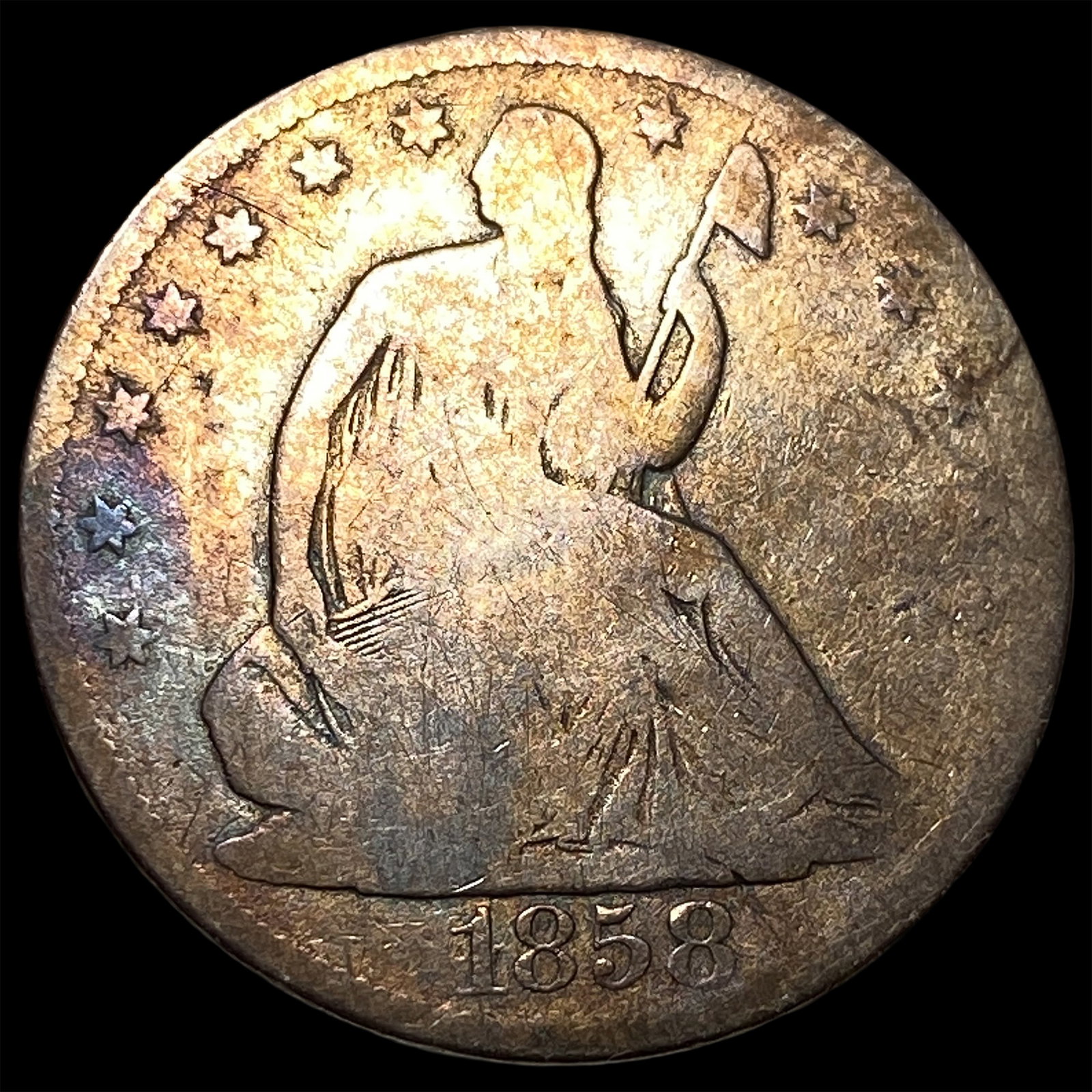 1858-O Silver Half Dollar NICELY CIRCULATED: 1858-O Silver Half Dollar NICELY CIRCULATED
