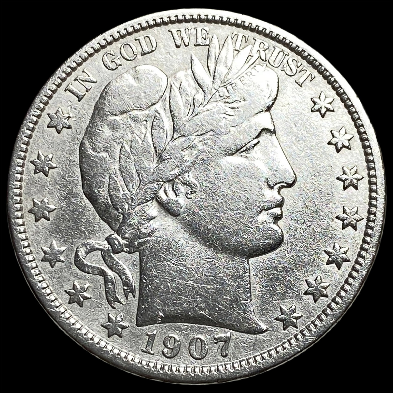 1907-D Silver Barber Half Dollar NEARLY UNCIRCULATED: 1907-D Silver Barber Half Dollar NEARLY UNCIRCULATED