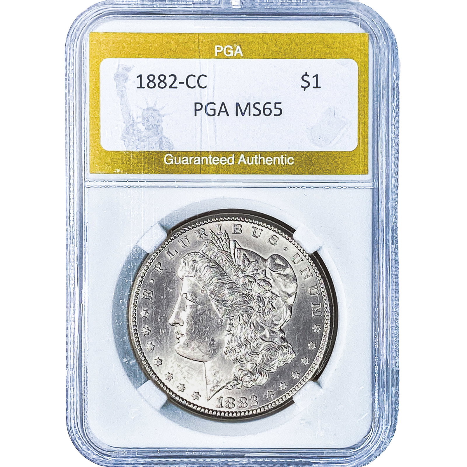 1882-CC Morgan Silver Dollar PGA MS65: 1882-CC Morgan Silver Dollar PGA MS65