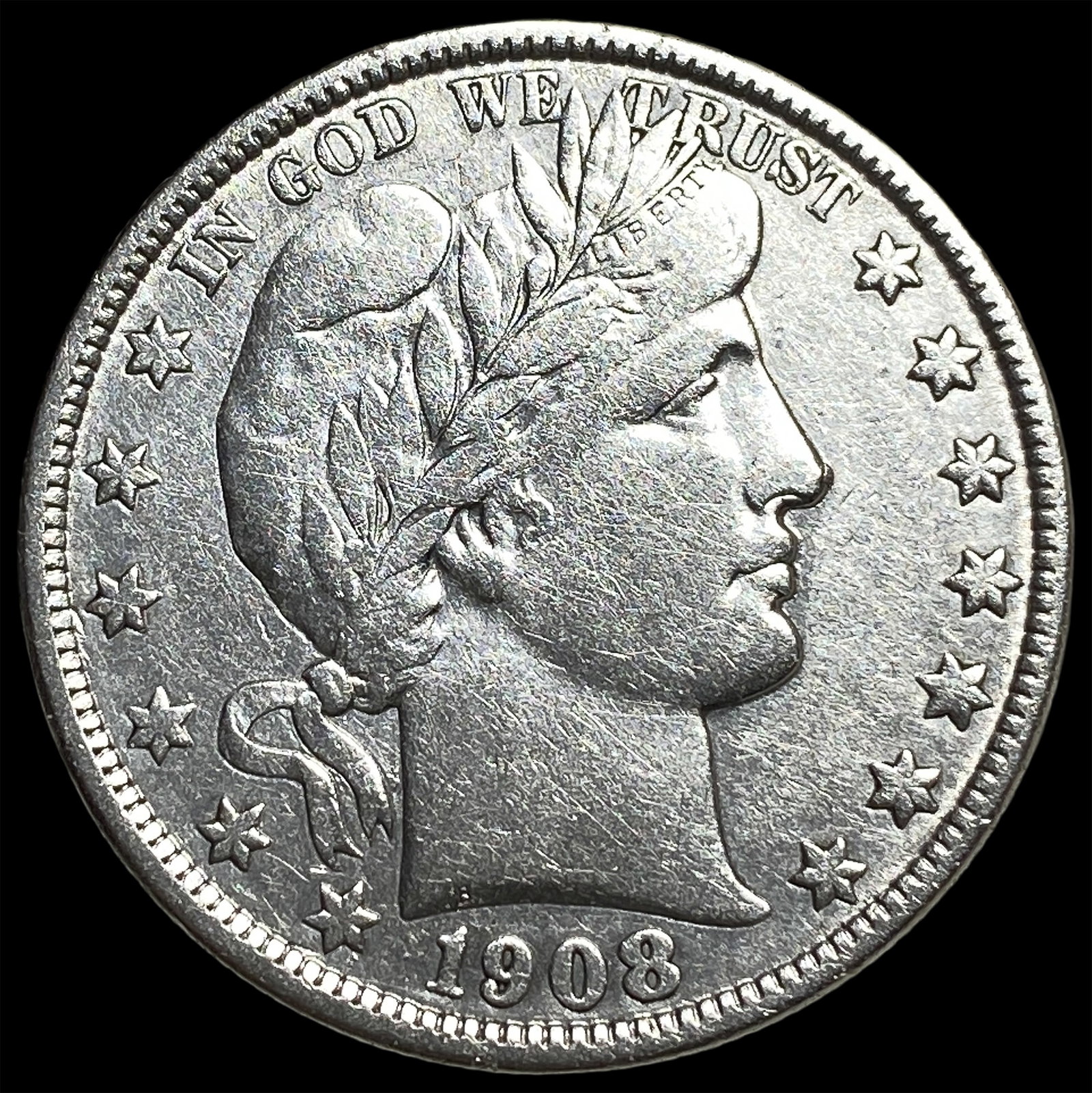 1908-O Silver Barber Half Dollar CLOSELY UNCIRCULATED (1 of 2)