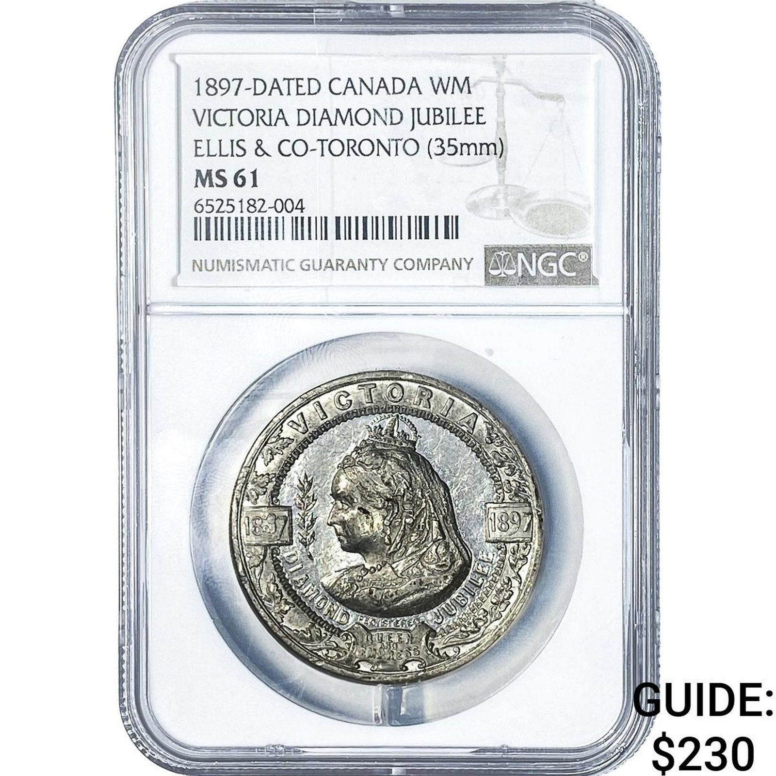1897 Canada Victoria Diamond Jubilee WM Medal (1 of 2)