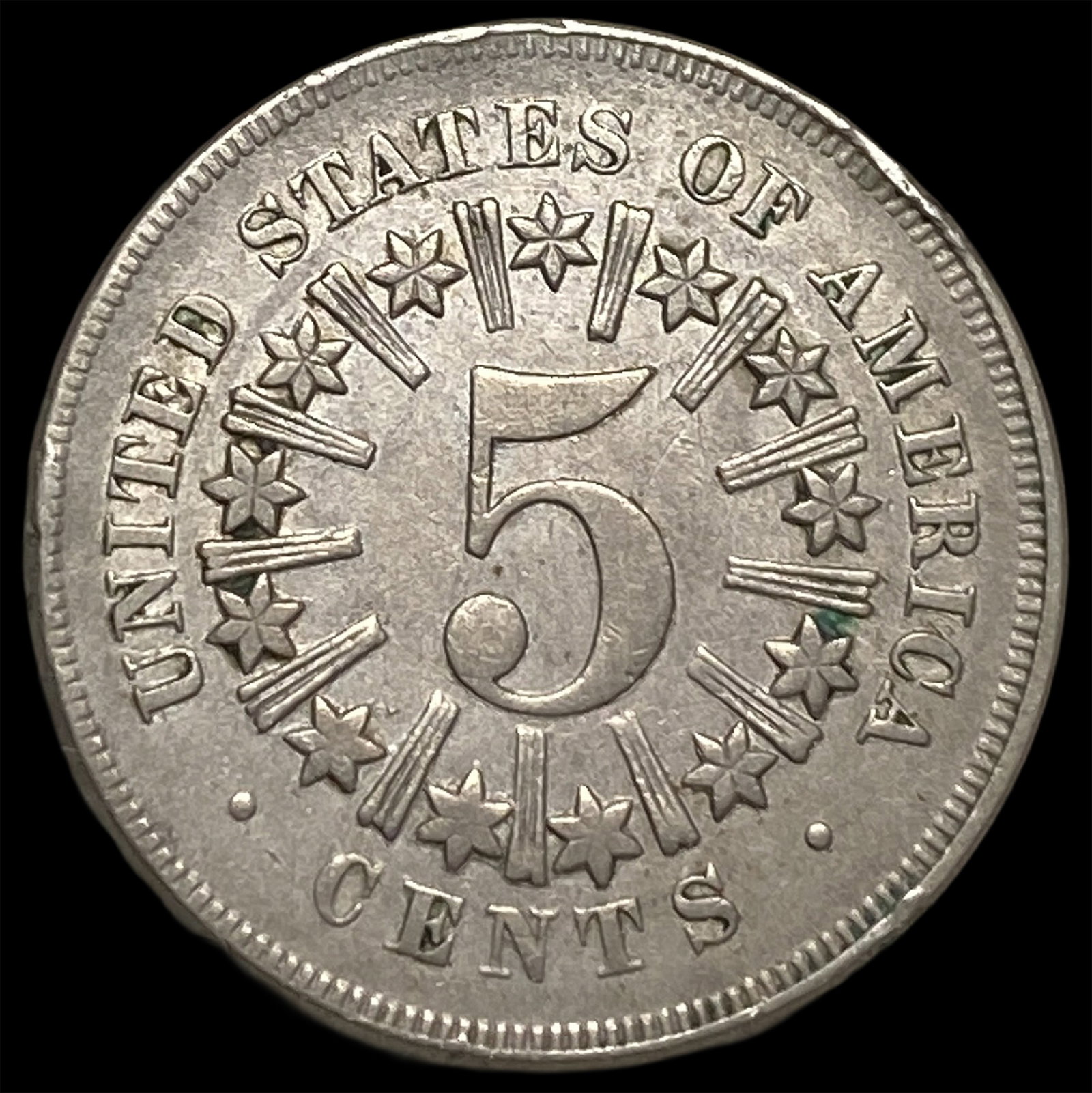 1866 Rays Shield Nickel CLOSELY UNCIRCULATED - 2