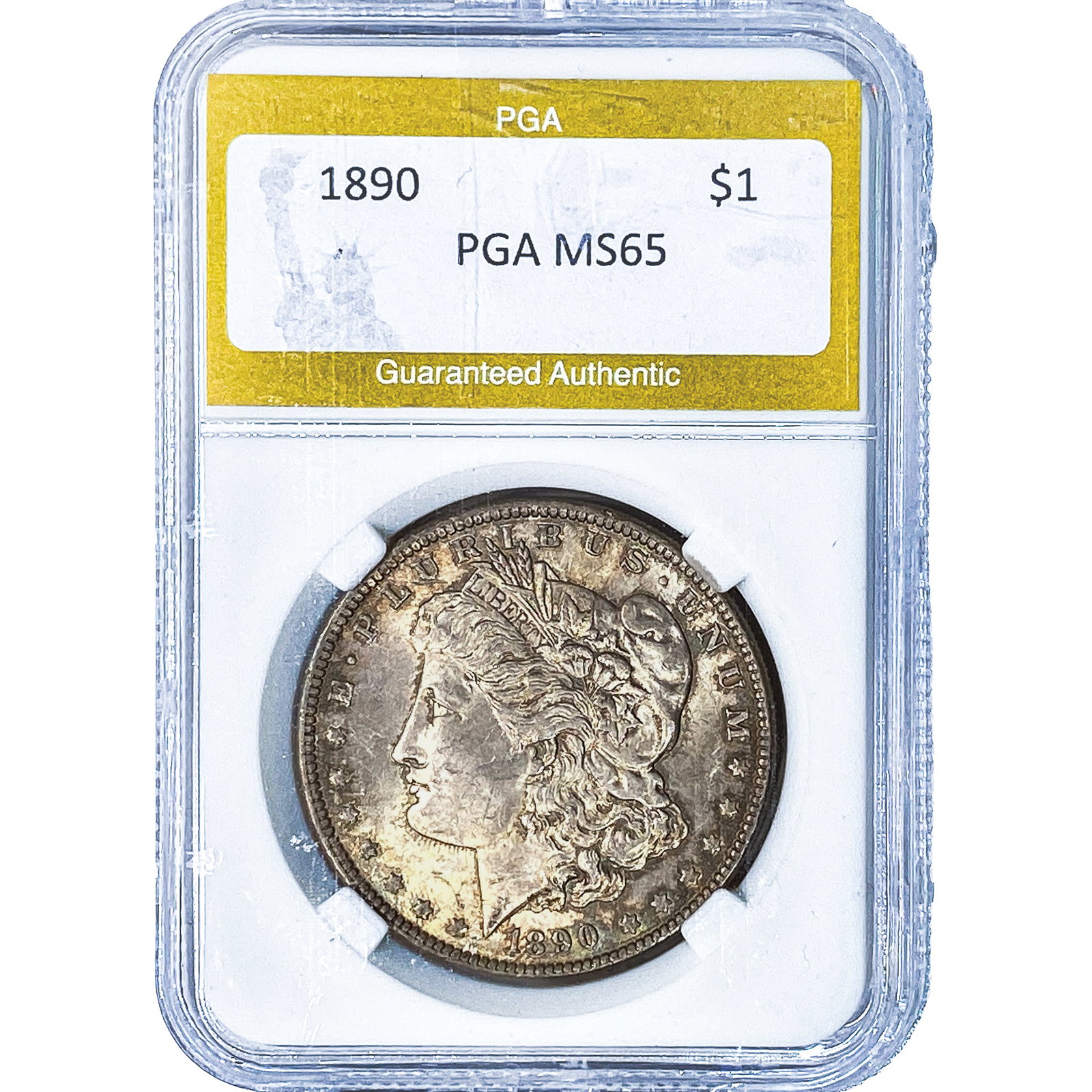 1890 Morgan Silver Dollar PGA MS65: 1890 Morgan Silver Dollar PGA MS65