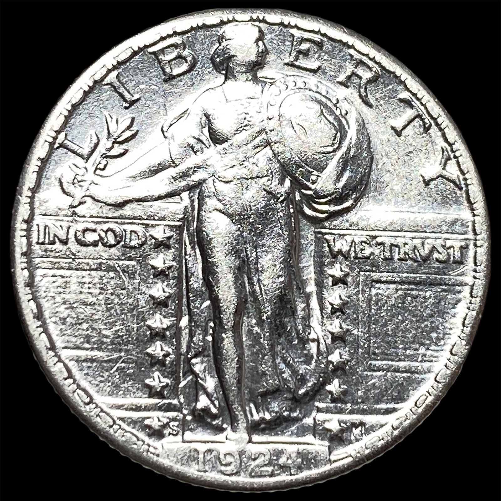 1924-S Silver Standing Liberty Quarter UNCIRCULATED: 1924-S Silver Standing Liberty Quarter UNCIRCULATED
