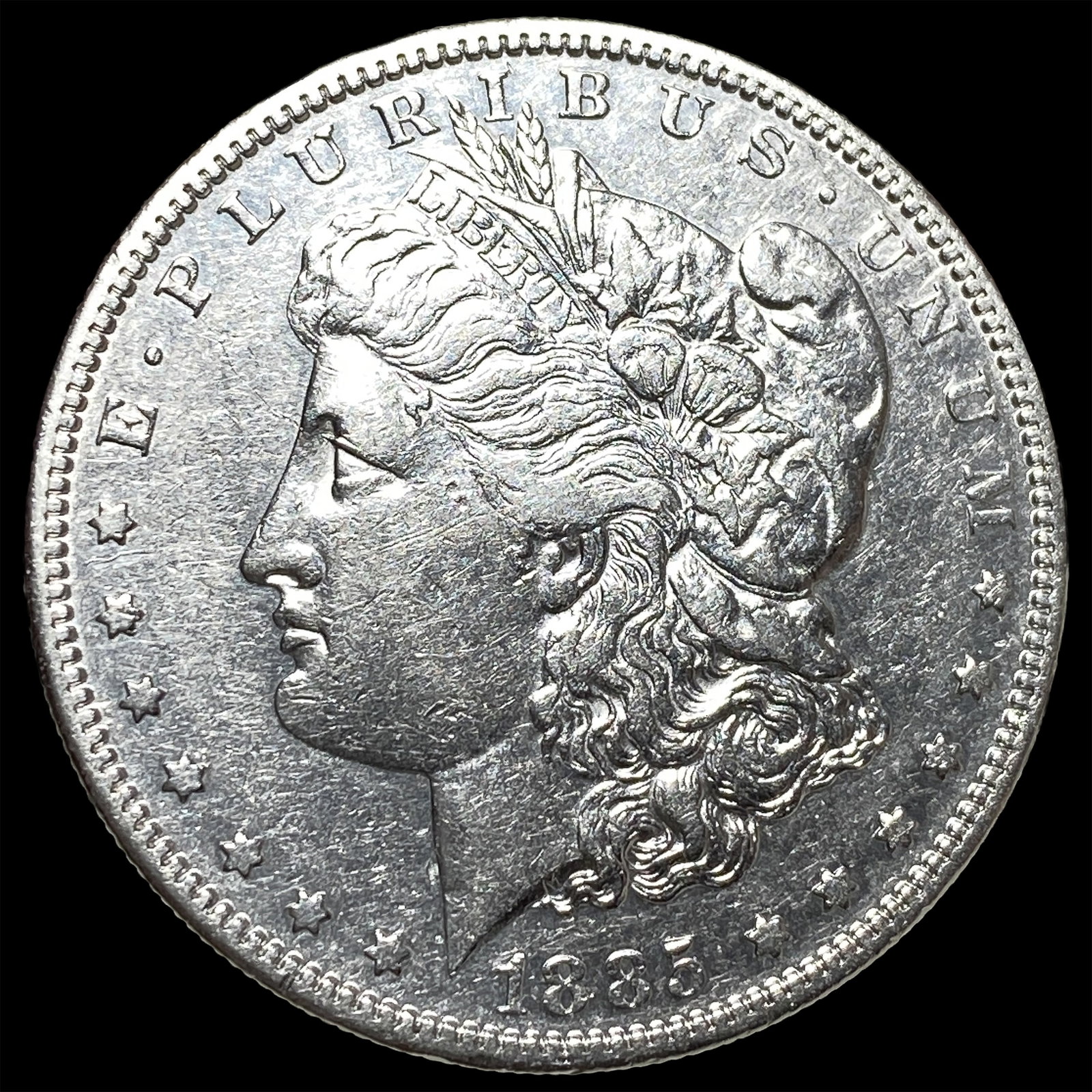 1885-S Morgan Silver Dollar CHOICE AU: 1885-S Morgan Silver Dollar CHOICE AU