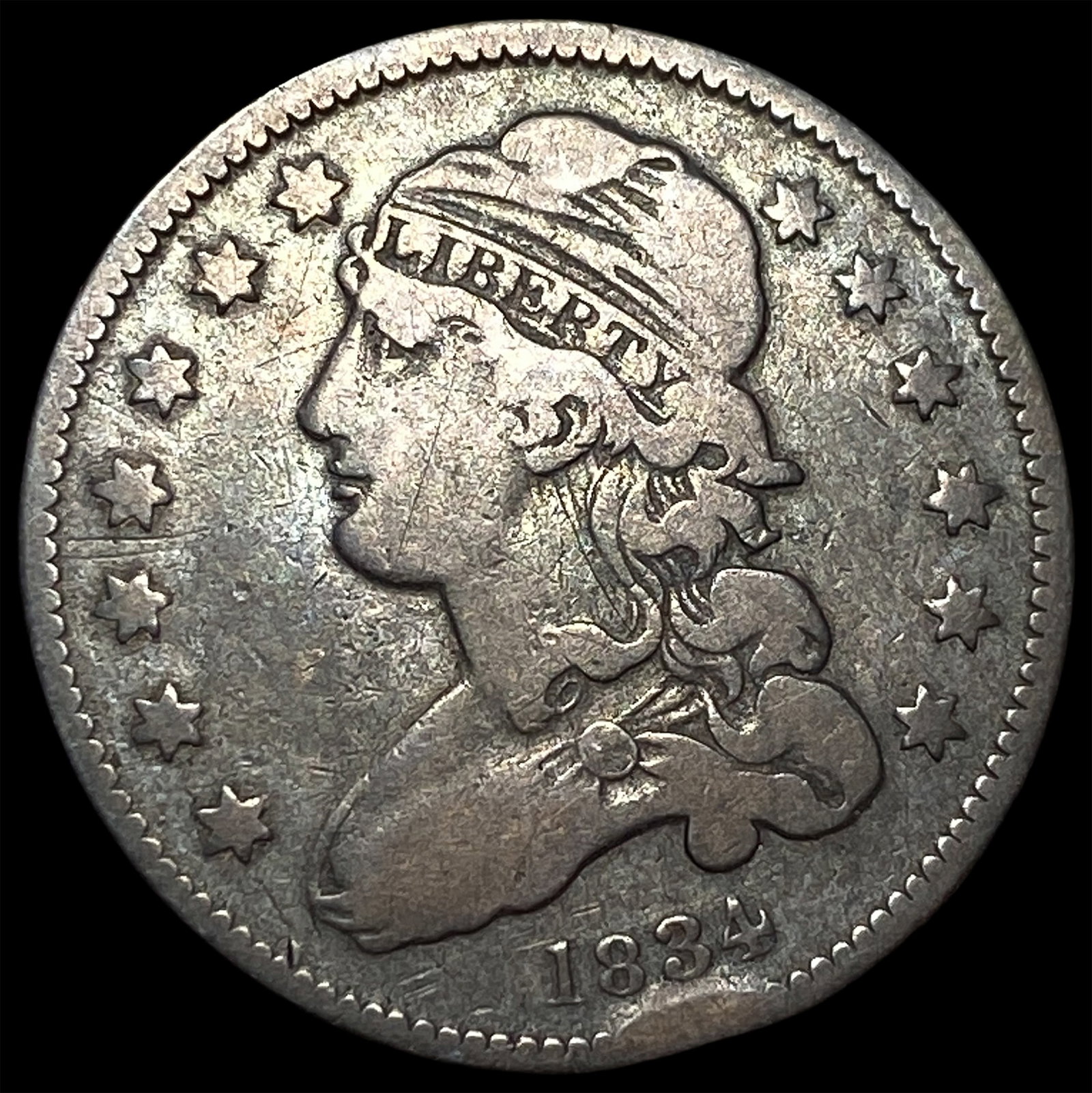 1834 Silver Capped Bust Quarter LIGHTLY CIRCULATED: 1834 Silver Capped Bust Quarter LIGHTLY CIRCULATED