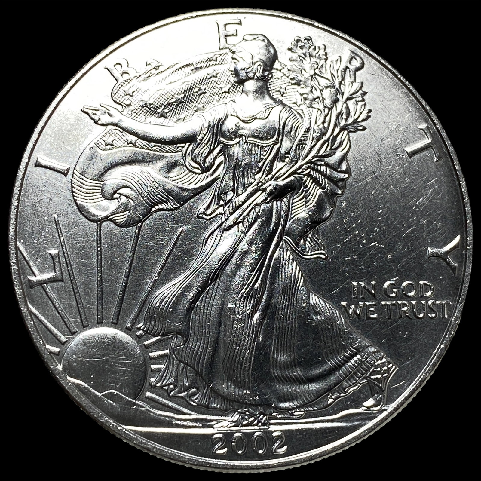 2002 1 oz Silver American Eagle $1 GEM BU (1 of 2)