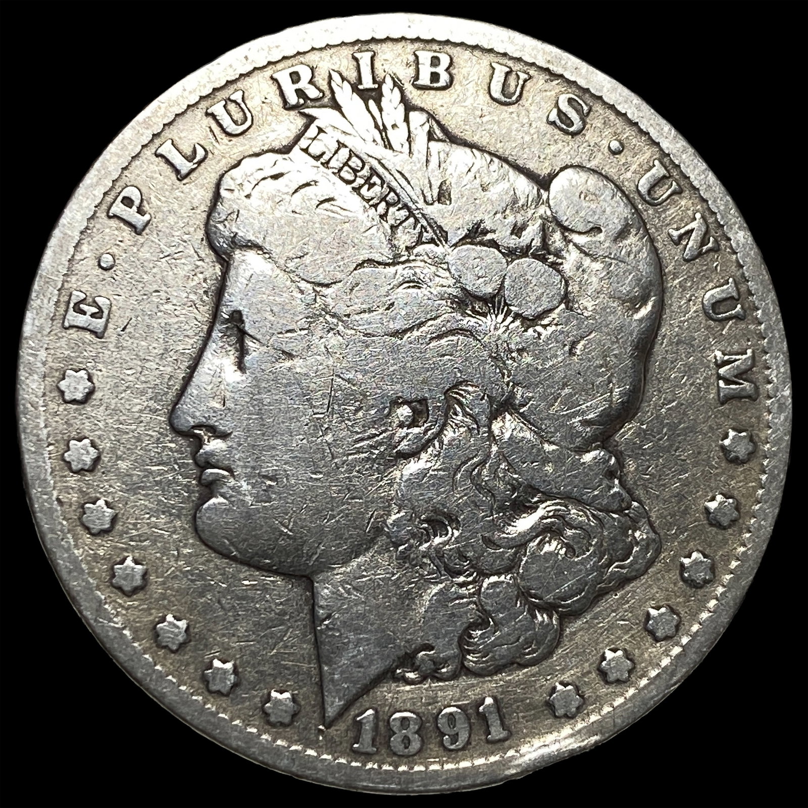 1891-CC Silver Morgan Dollar LIGHTLY CIRCULATED: 1891-CC Silver Morgan Dollar LIGHTLY CIRCULATED