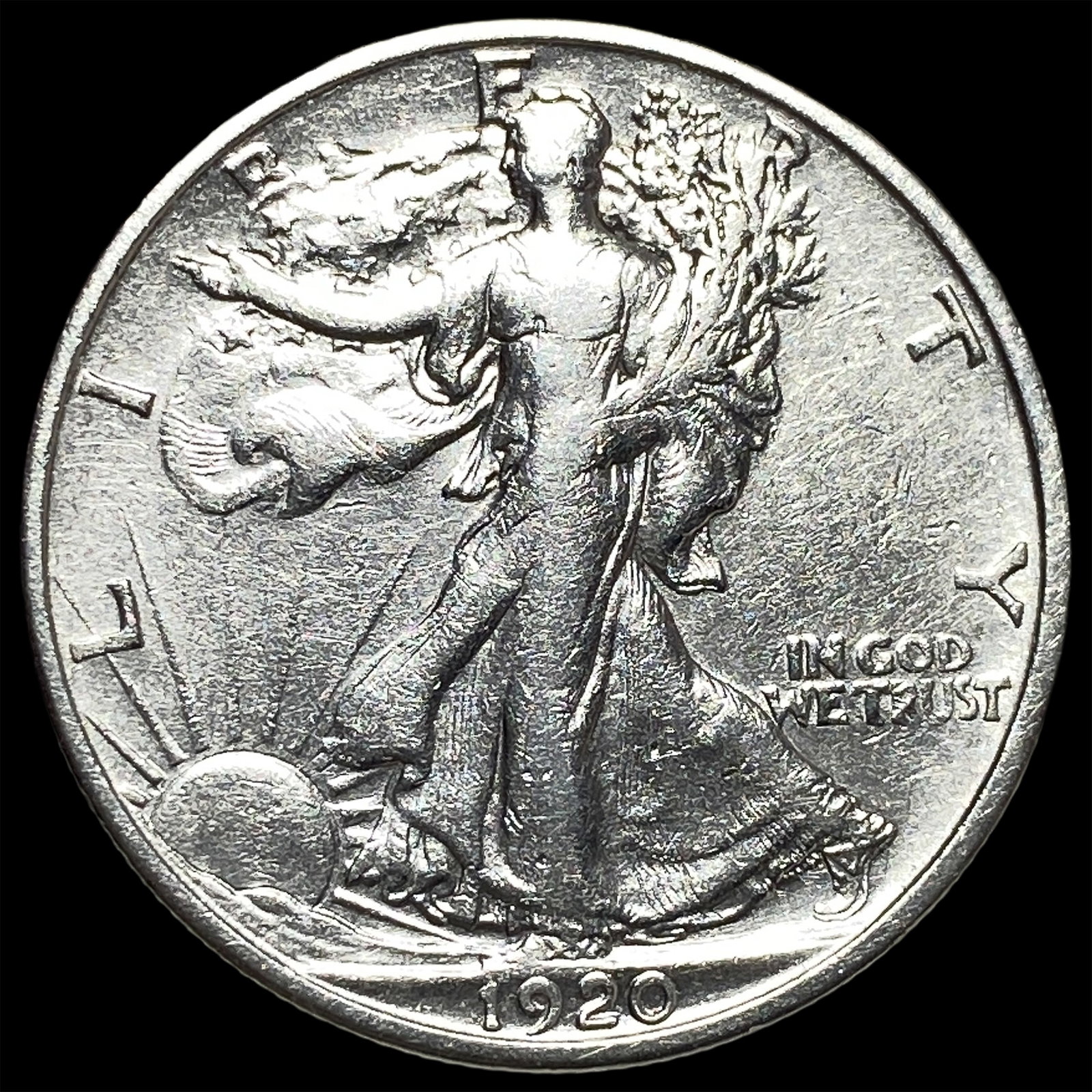 1920-S Silver Walking Liberty Half Dollar CHOICE AU: 1920-S Silver Walking Liberty Half Dollar CHOICE AU