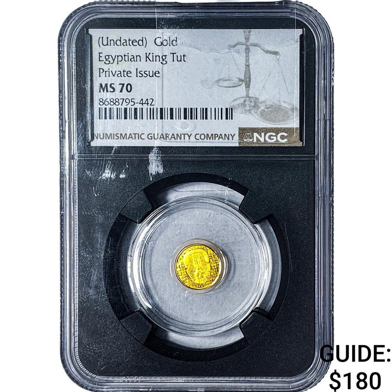 Egypt 1/200oz Gold King Tut Private Issue NGC MS70: Egypt 1/200oz Gold King Tut Private Issue NGC MS70
