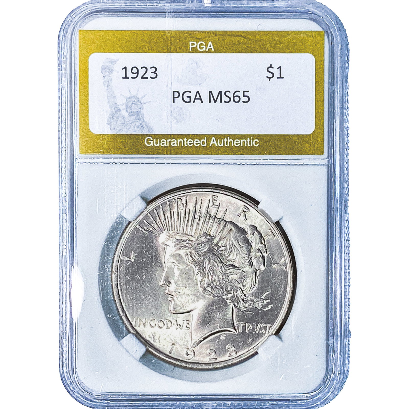 1923 Silver Peace Dollar PGA MS65: 1923 Silver Peace Dollar PGA MS65