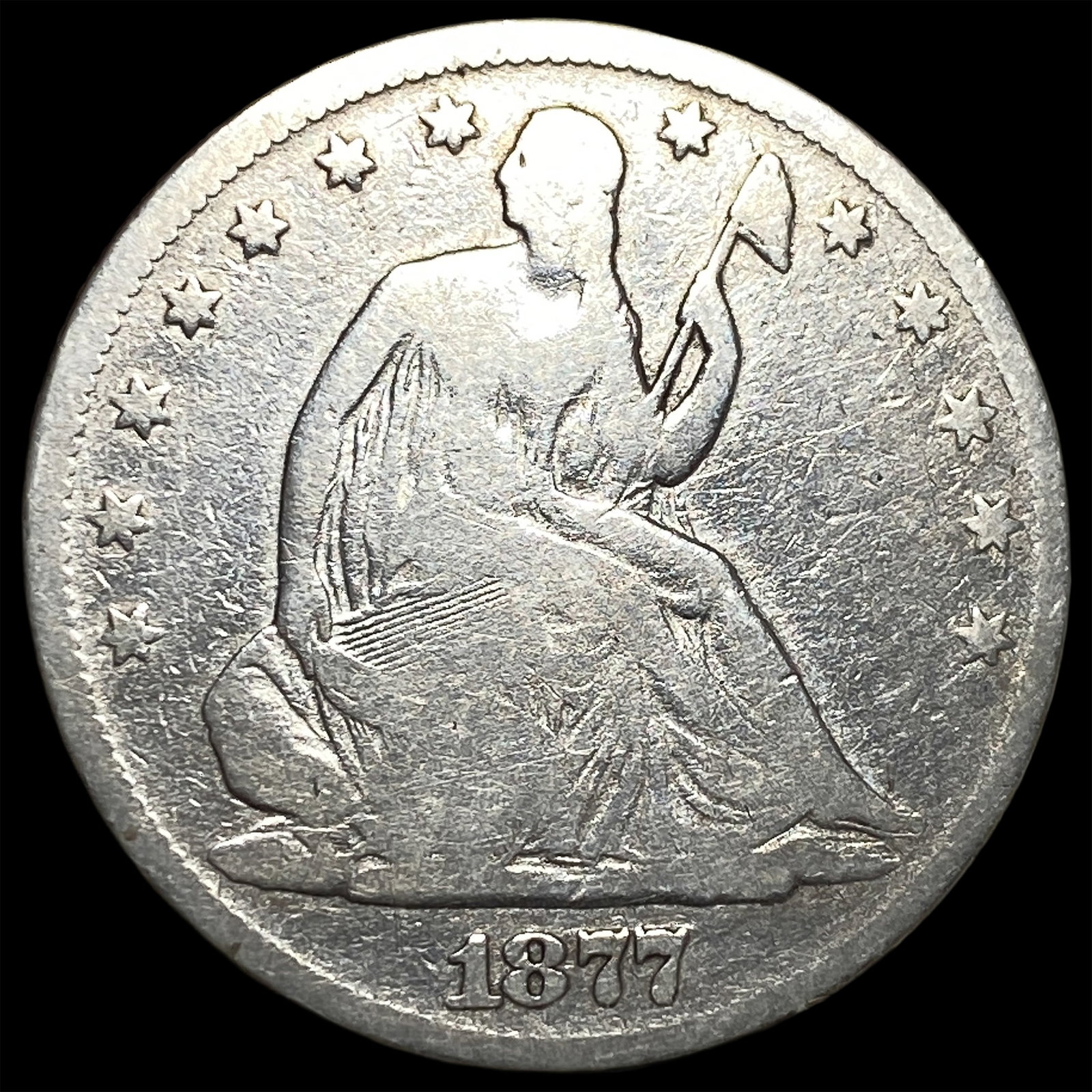 1877 Seated Liberty Half Dollar LIGHTLY CIRCULATED: 1877 Seated Liberty Half Dollar LIGHTLY CIRCULATED