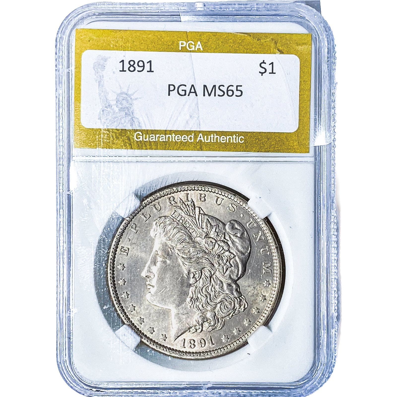 1891 Morgan Silver Dollar PGA MS65: 1891 Morgan Silver Dollar PGA MS65