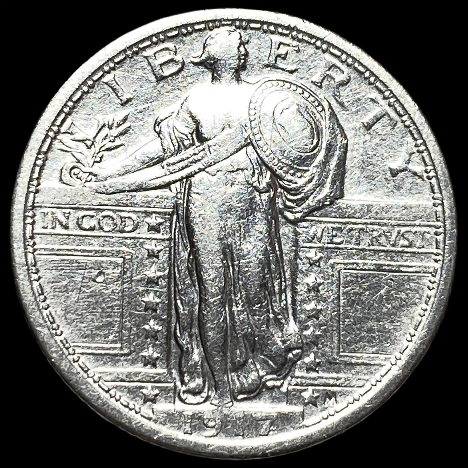1917 Type 1 Standing Liberty Quarter CHOICE AU: 1917 Type 1 Standing Liberty Quarter CHOICE AU