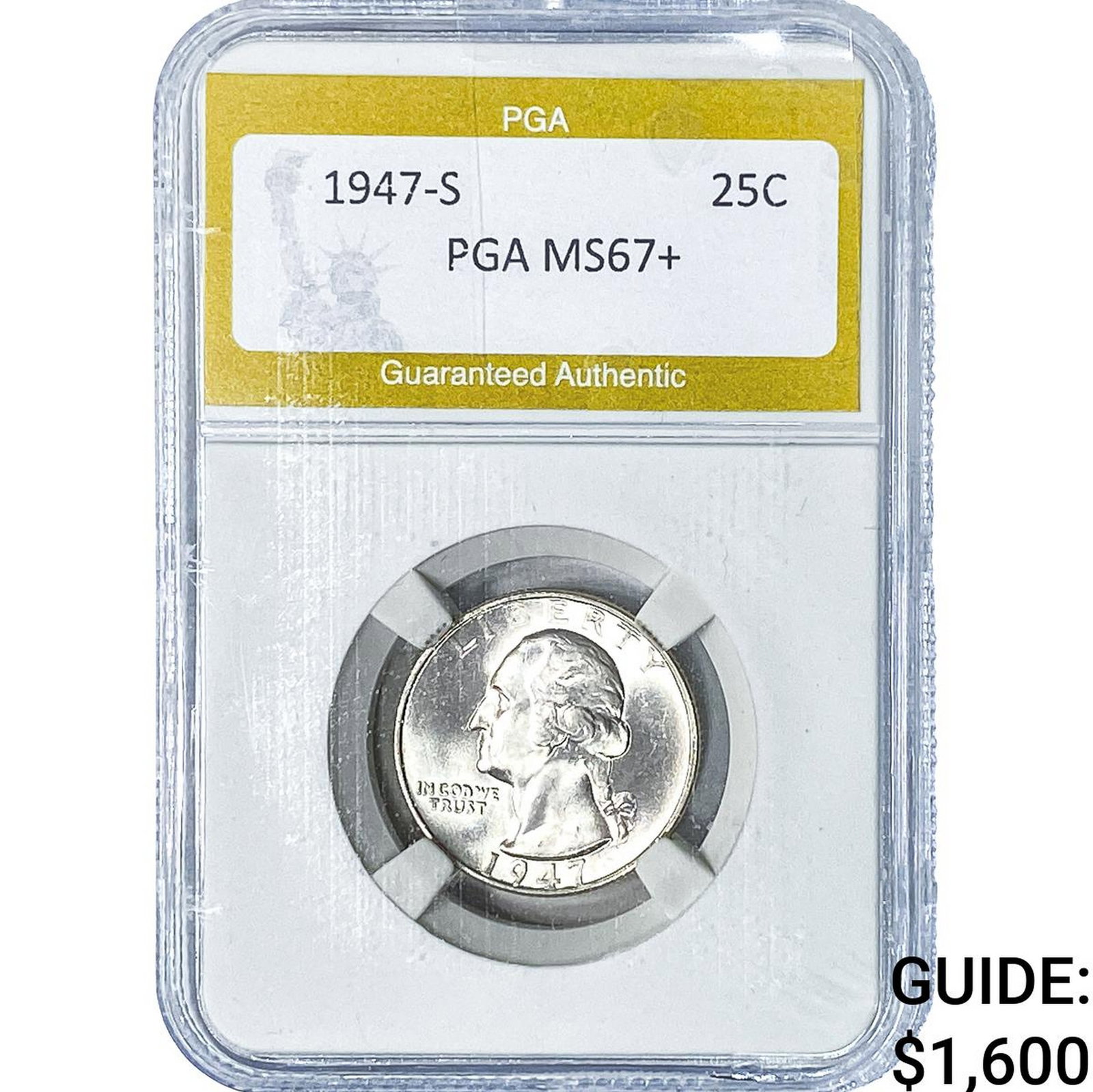1947-S Washington Silver Quarter PGA MS67+: 1947-S Washington Silver Quarter PGA MS67+