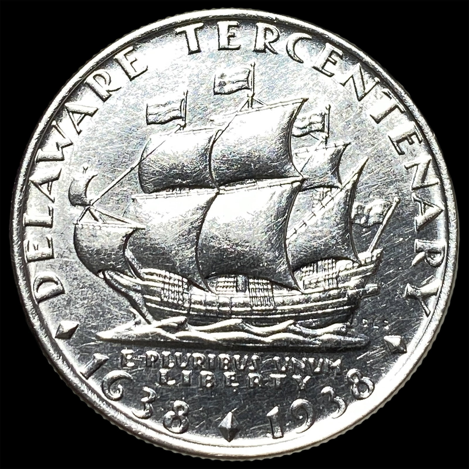 1936 Silver Delaware Tercentenary Half Dollar GEM BU (1 of 2)